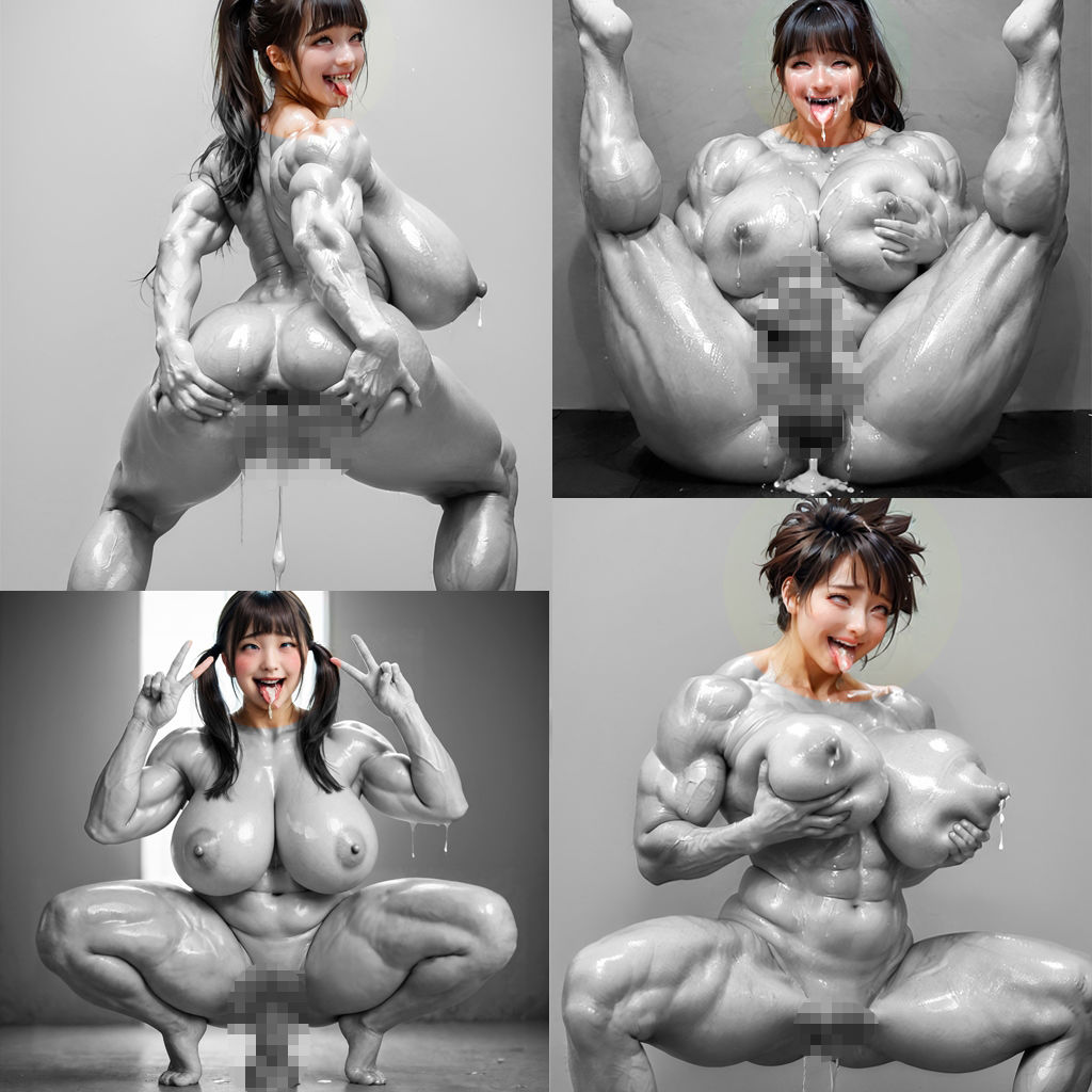 ムキムキ筋肉痴女 ＆ ふたなりマッチョのアヘ顔 サンプル3ページ目