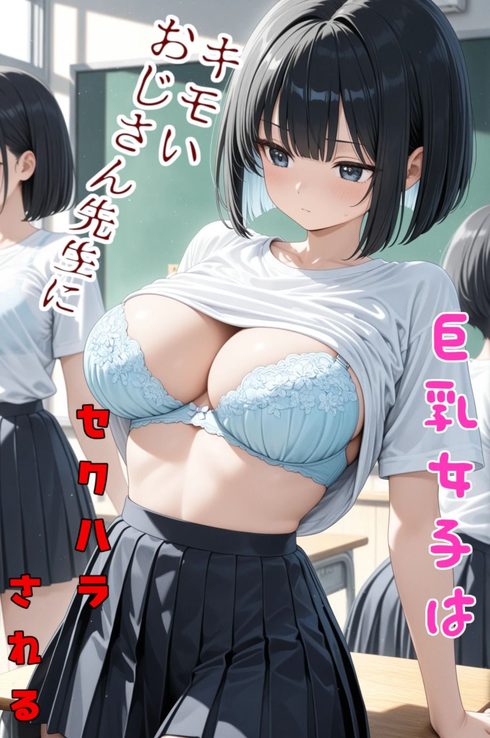 巨乳女子はキモいおじさん先生にセクハラされる サンプル1ページ目
