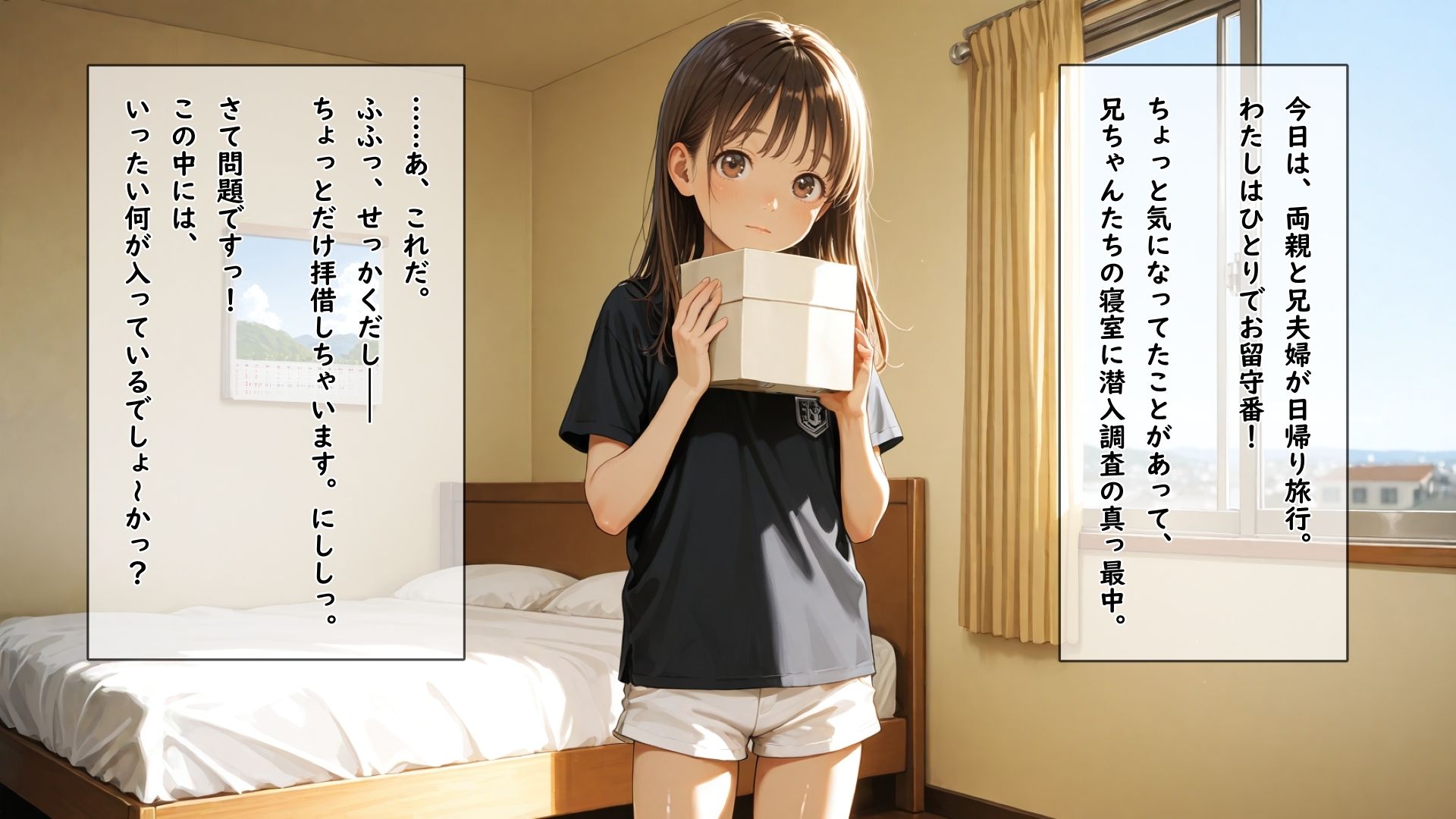 留守番中に兄夫婦の寝室で見つけた妊活サポート用触手型デバイスに何回イってもやめてもらえない女の子 サンプル1ページ目