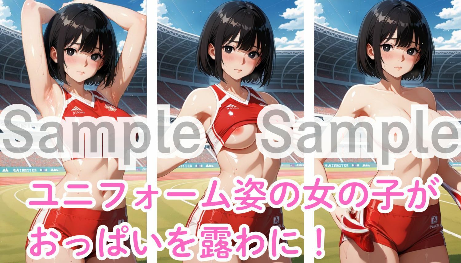 爆乳世界陸上 記録映像:女子選手のおっぱいぶるんぶるん サンプル1ページ目