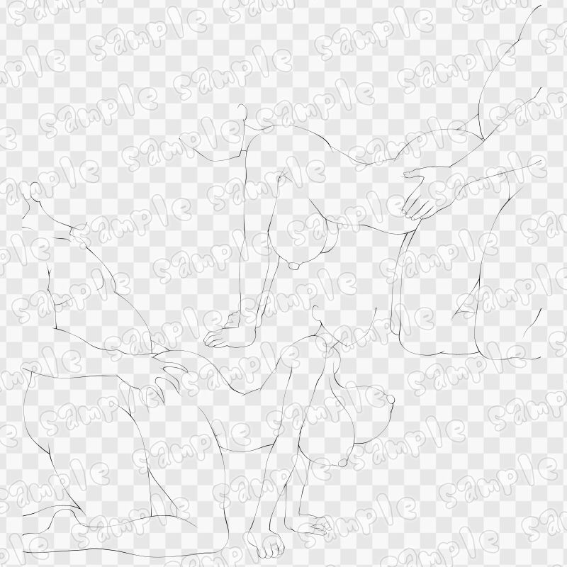 線画素材集［手］31 サンプル3ページ目