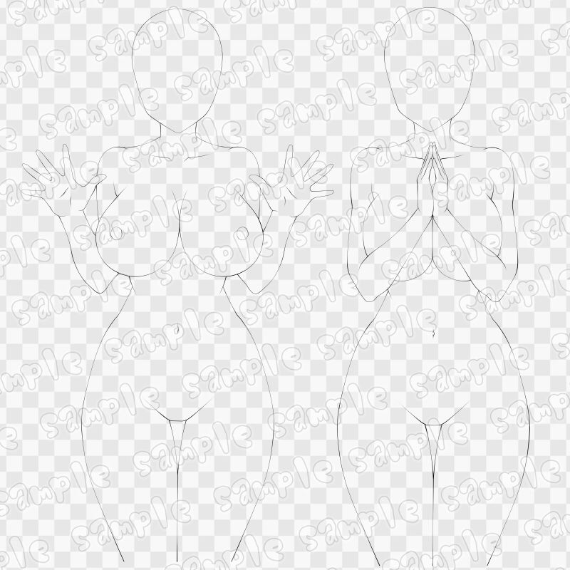 線画素材集［手］37 サンプル2ページ目