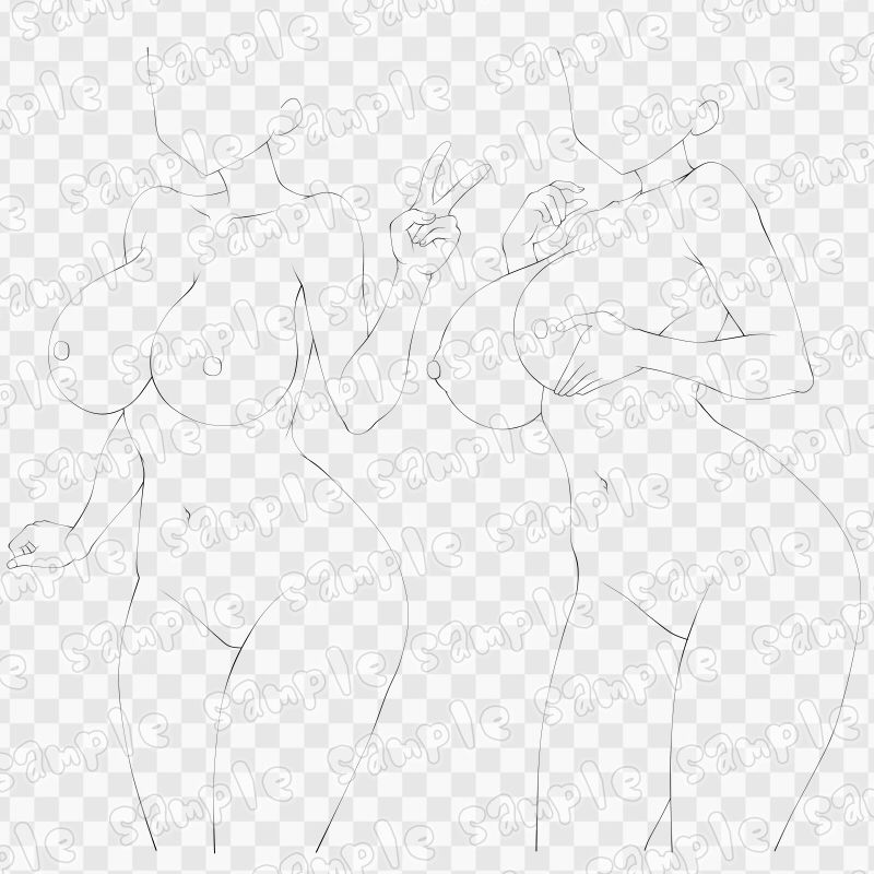 線画素材集［手］39 サンプル2ページ目