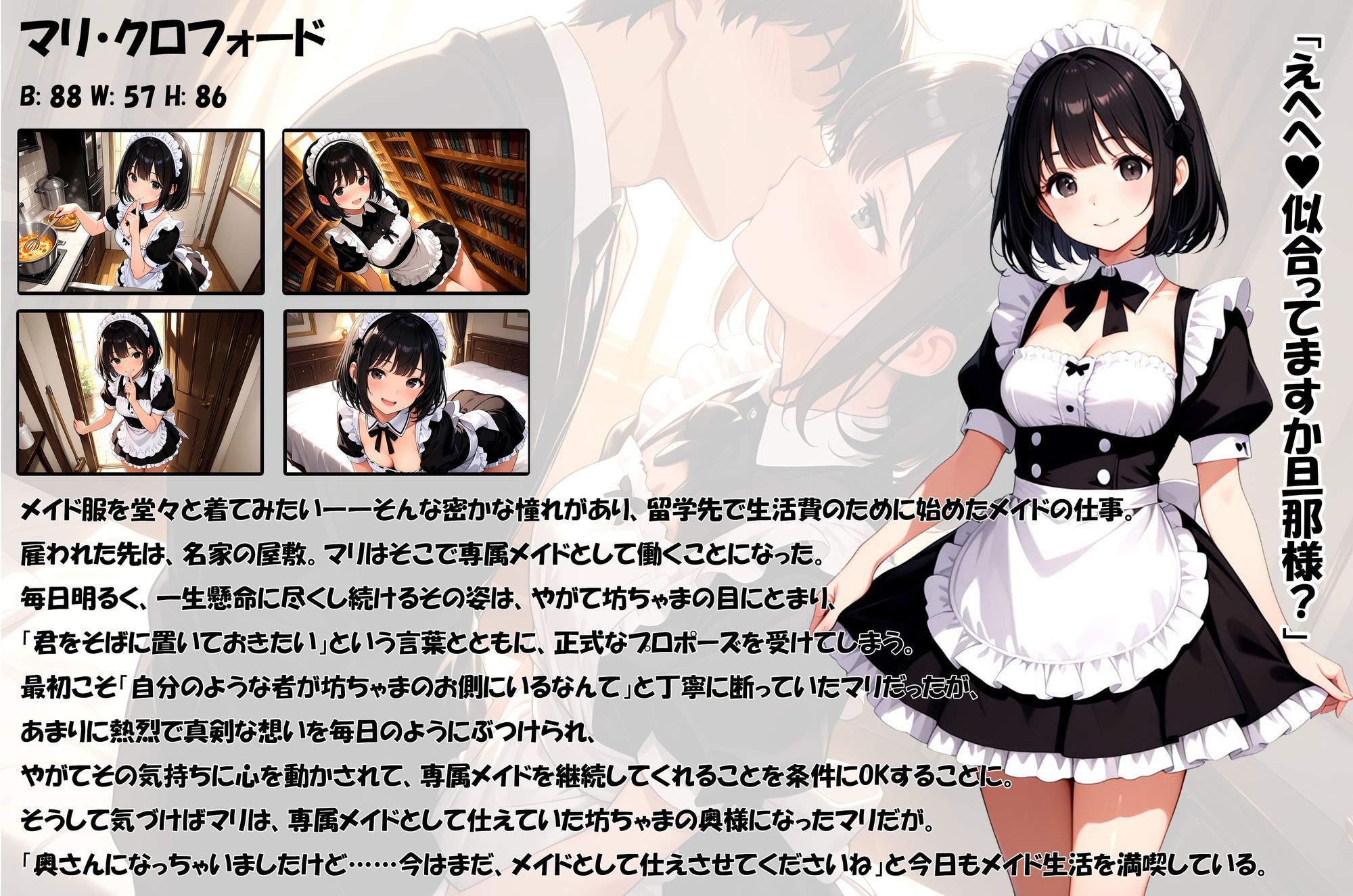嫁入りメイドのマリ  新妻になっちゃったけどメイド服で、坊ちゃまにいっぱいご奉仕してあげるお話 サンプル1ページ目