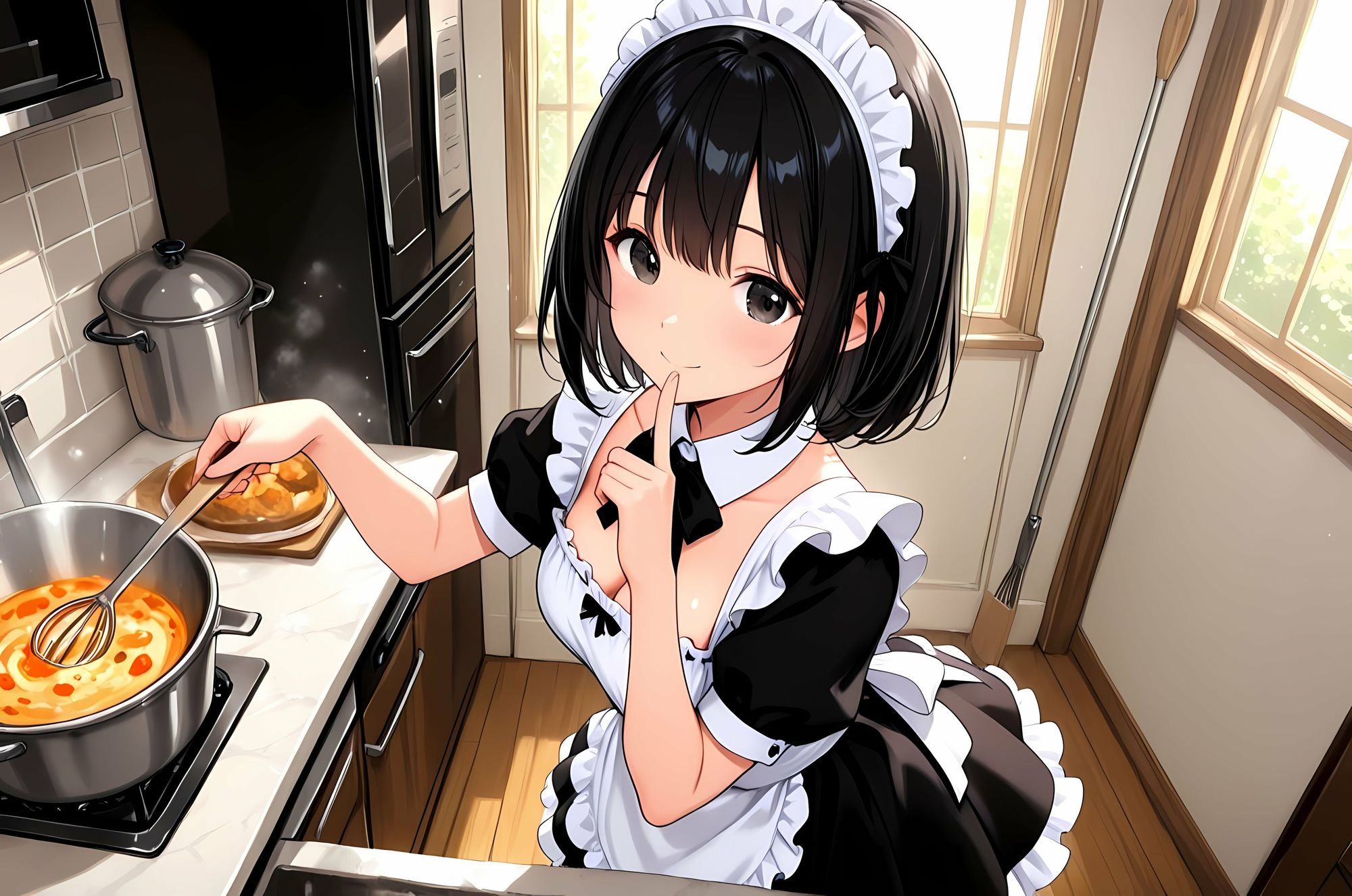 嫁入りメイドのマリ  新妻になっちゃったけどメイド服で、坊ちゃまにいっぱいご奉仕してあげるお話 サンプル2ページ目