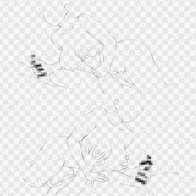 線画素材集［手］43 サンプル3ページ目