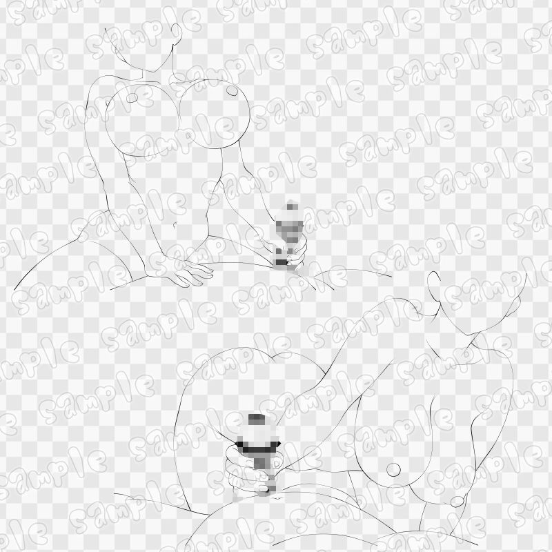 線画素材集［手］45 サンプル3ページ目