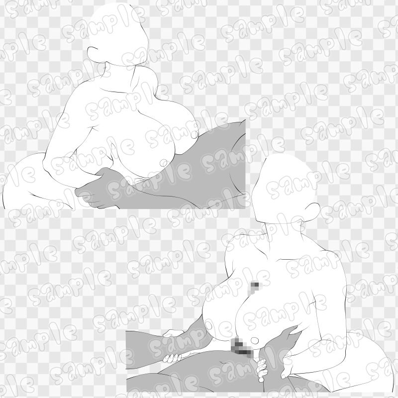 線画素材集［手］46 サンプル1ページ目