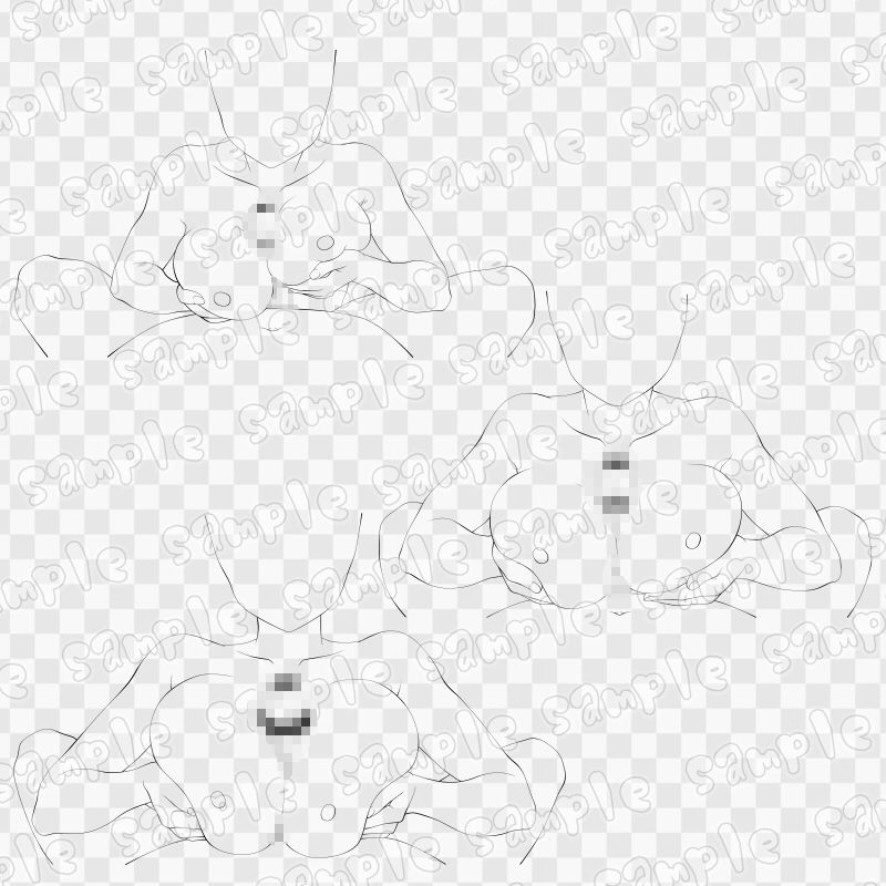 線画素材集［手］49 サンプル3ページ目