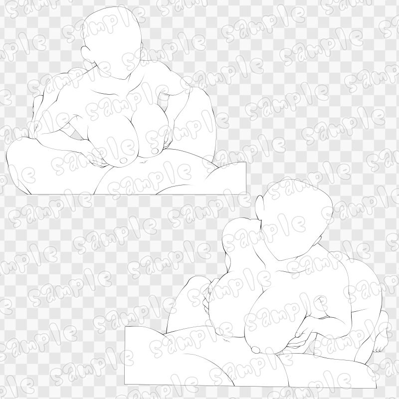 線画素材集［手］53 サンプル2ページ目