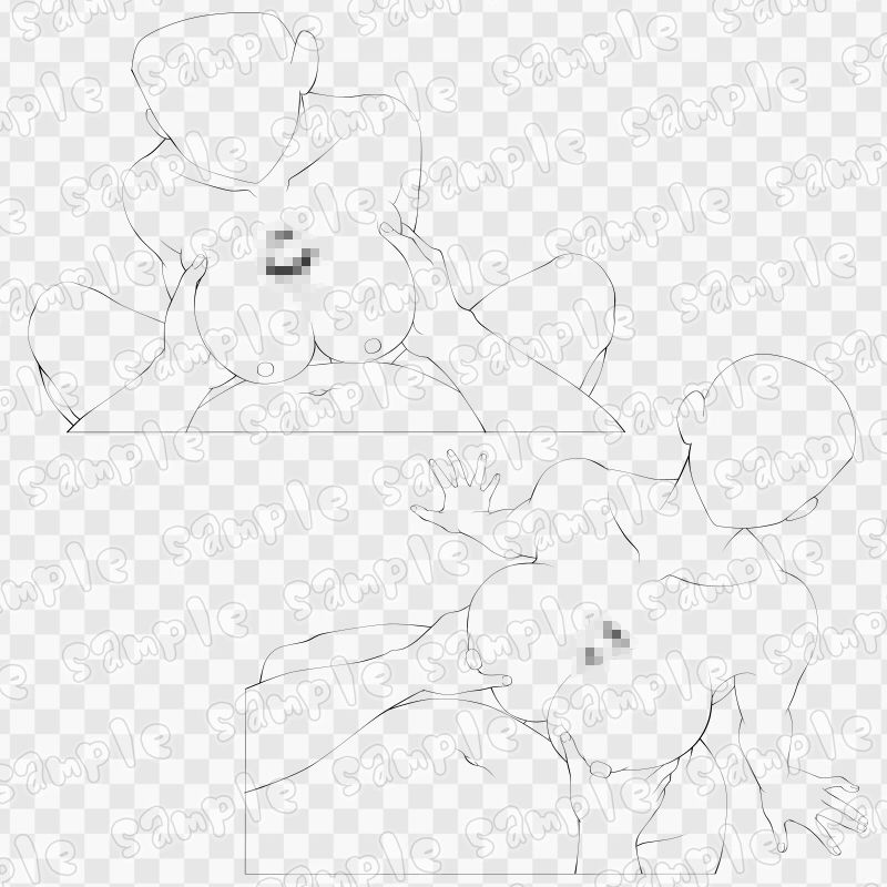 線画素材集［手］54 サンプル3ページ目