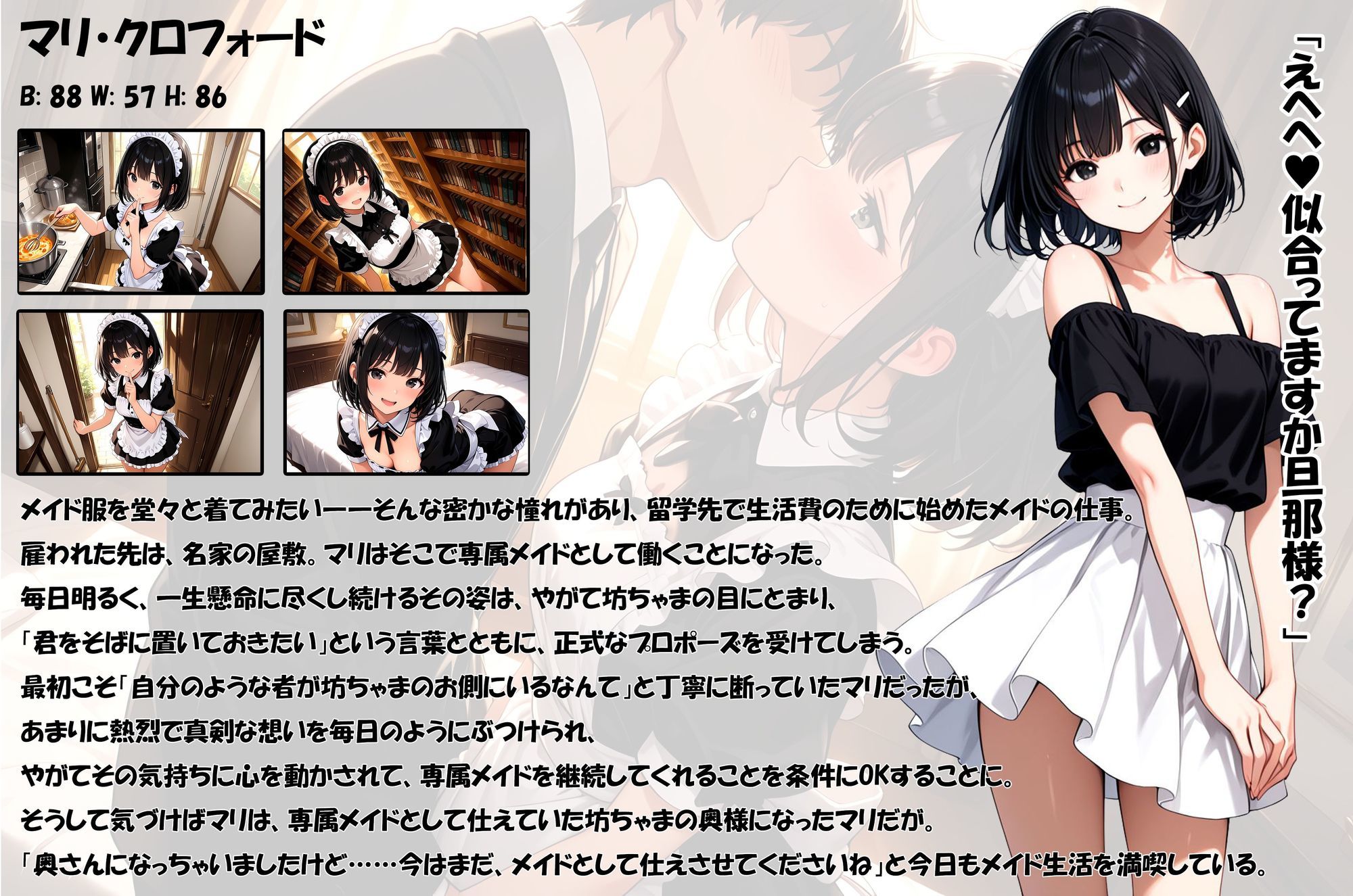 嫁入りメイドのマリ2 旦那様とのお泊りデート  ホテルでいっぱいえっちなことしちゃうお話 サンプル1ページ目