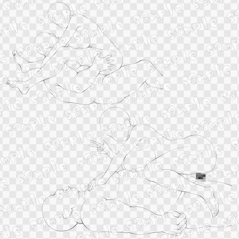 線画素材集［手］62 サンプル3ページ目