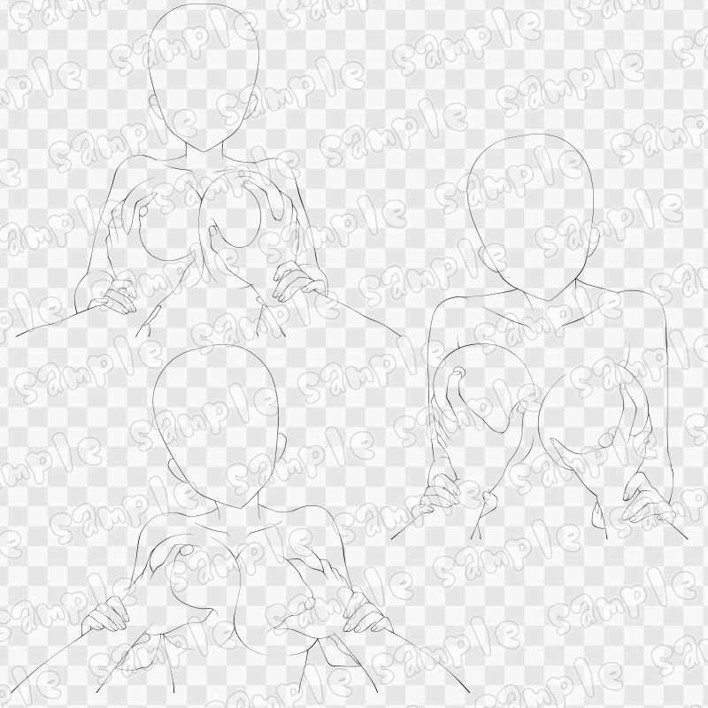 線画素材集［手］63 サンプル3ページ目