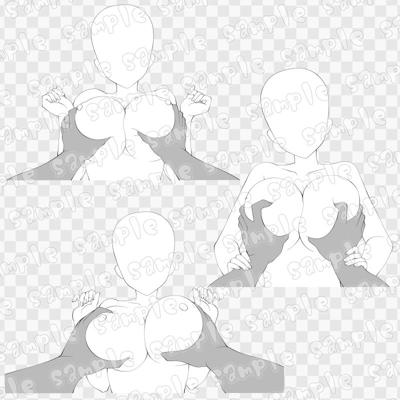 線画素材集［手］64 サンプル1ページ目