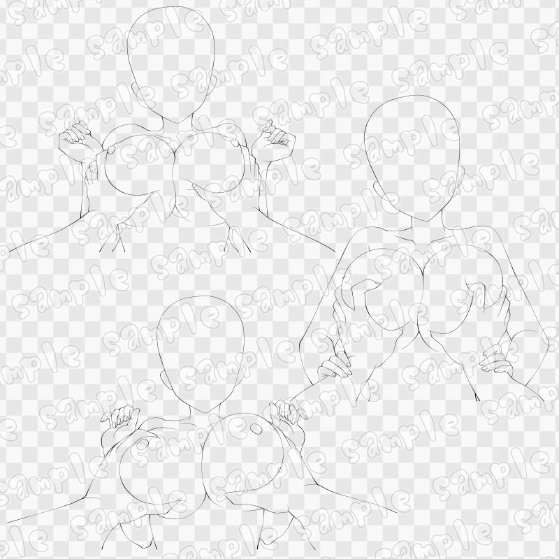 線画素材集［手］64 サンプル3ページ目