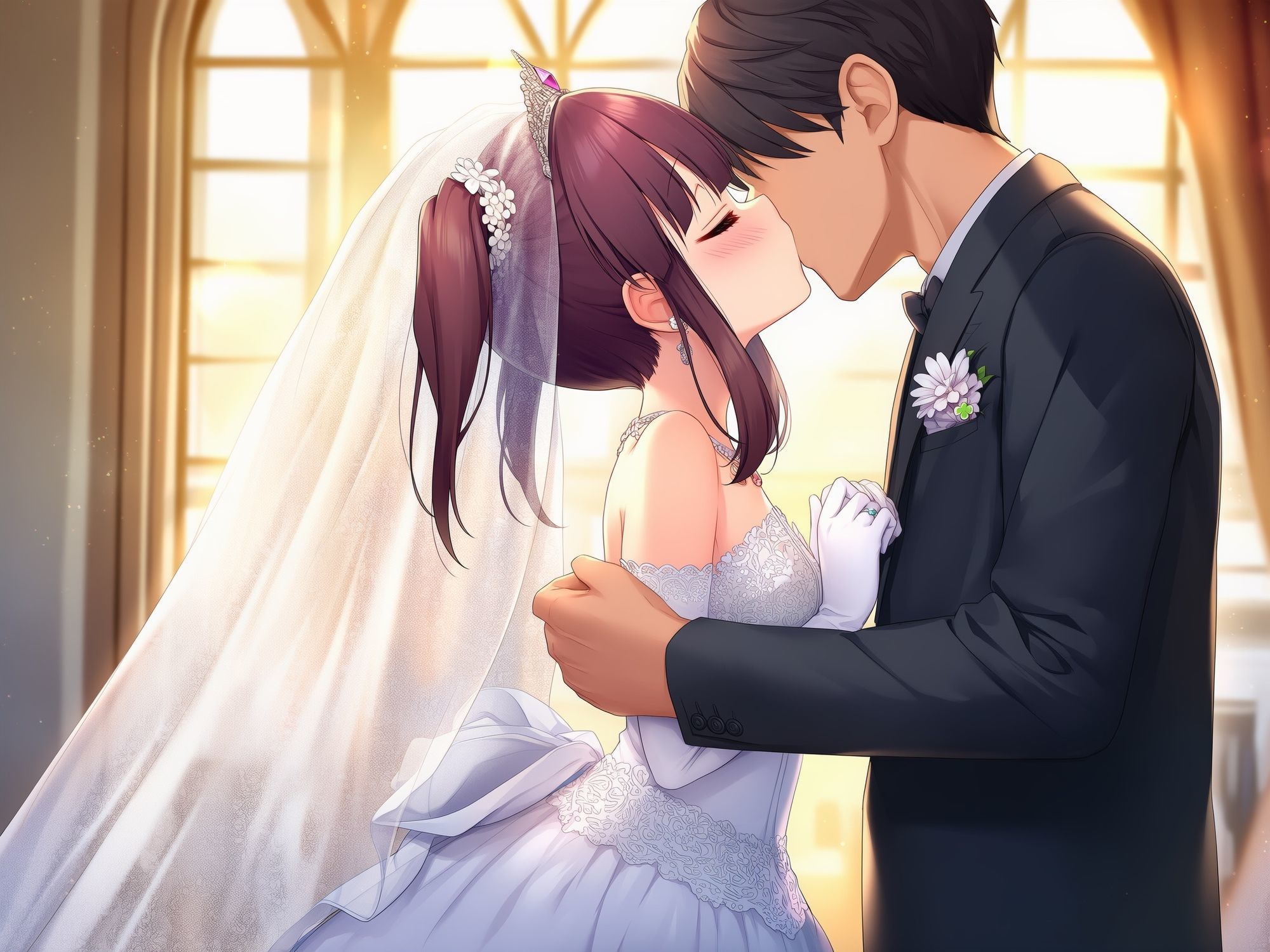 （103枚）ウェディング姿の天使系アイドルとイチャラブするイラスト集 サンプル2ページ目