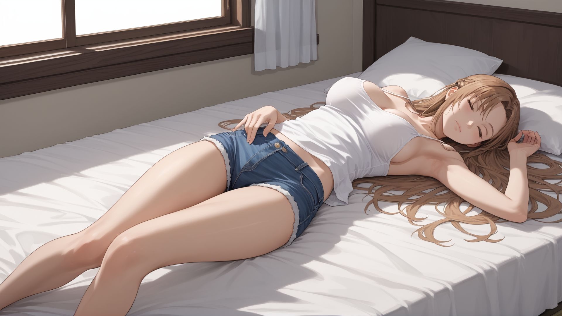 寝ている○○にぶっかけ  あすな編 サンプル1ページ目