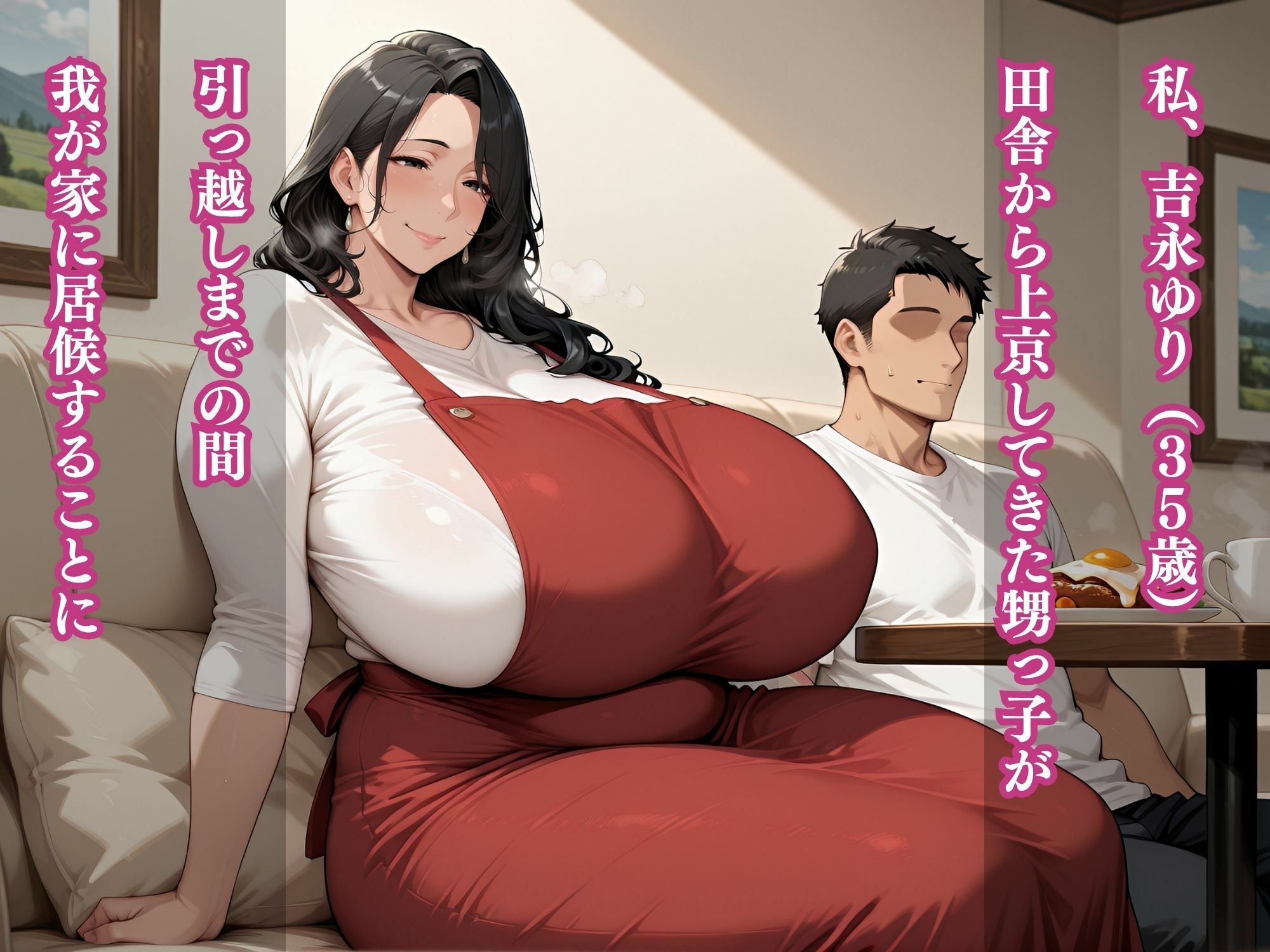 爆乳叔母（35才）  旦那出張中に居候甥っ子の朝立ちで若き肉棒に発情セックス サンプル1ページ目
