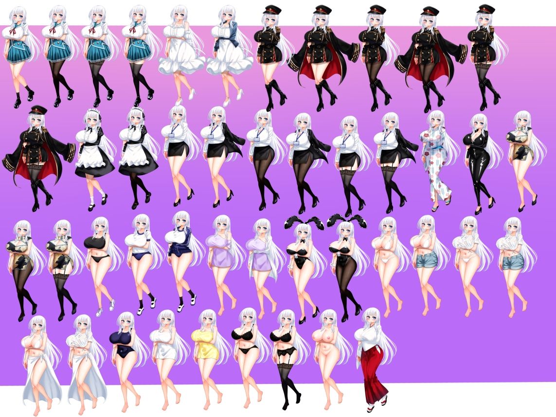 立ち絵素材 制服の女の子 HCGセット4 サンプル2ページ目
