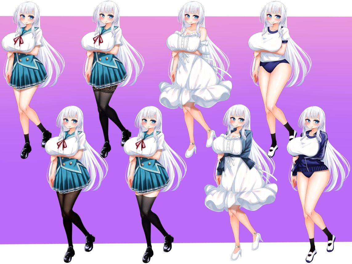 立ち絵素材 制服の女の子 HCGセット4 サンプル3ページ目