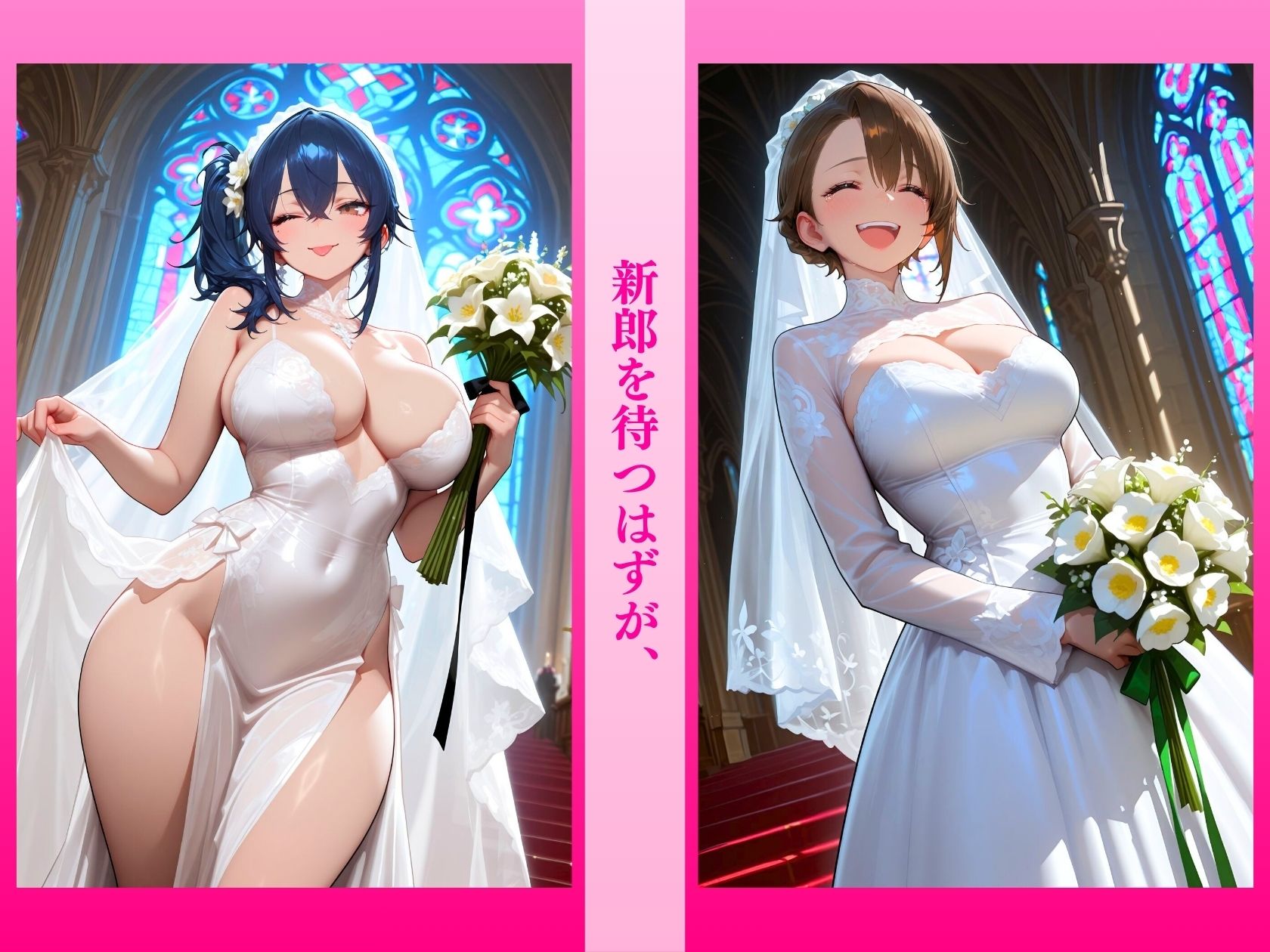 巨乳花嫁寝取られ悦楽犯純白ドレスが淫乱に染まる サンプル1ページ目