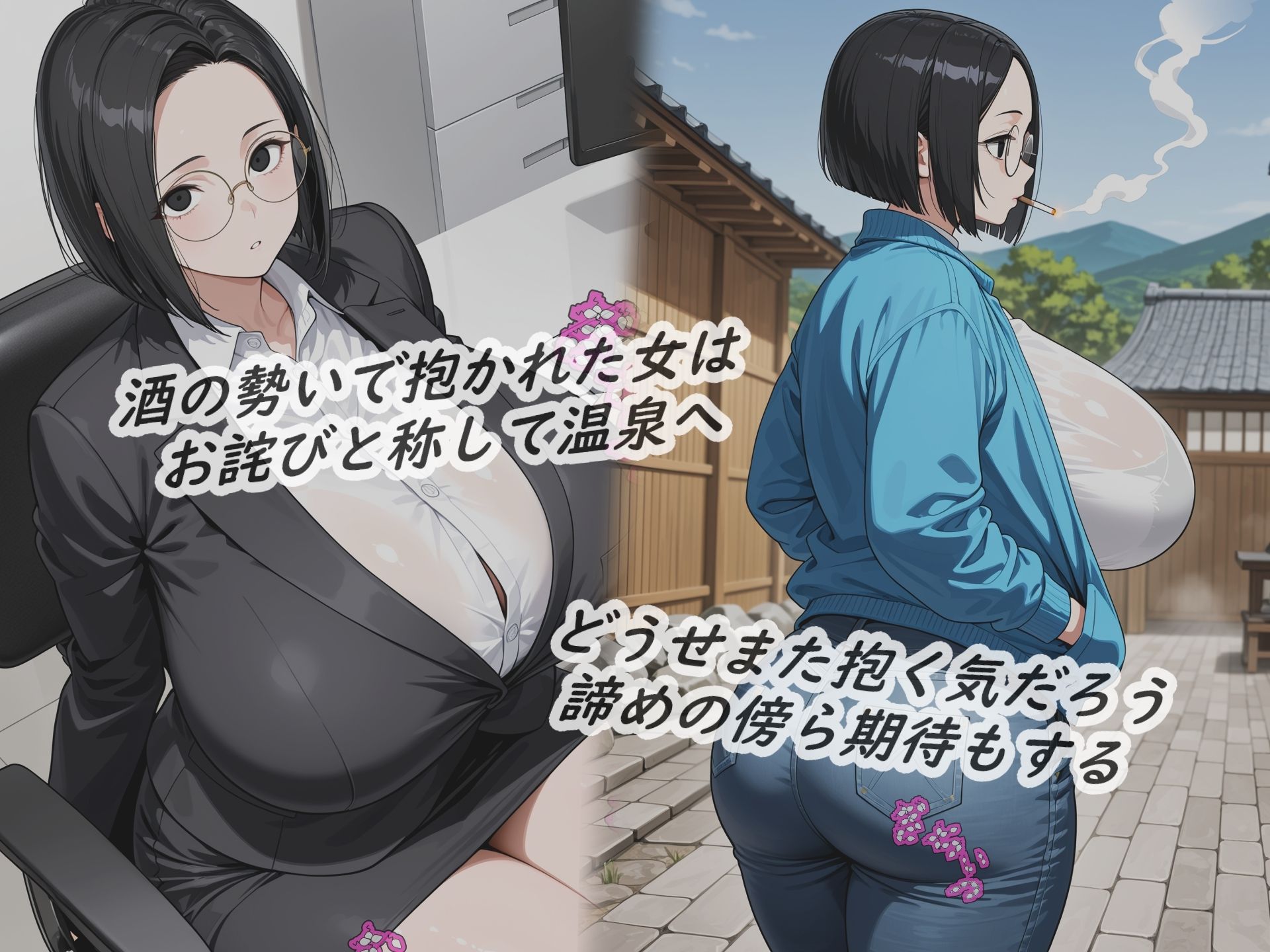イラストノベル『熟女OLの未婚受精・酒に堕ちた柔穴』 サンプル1ページ目