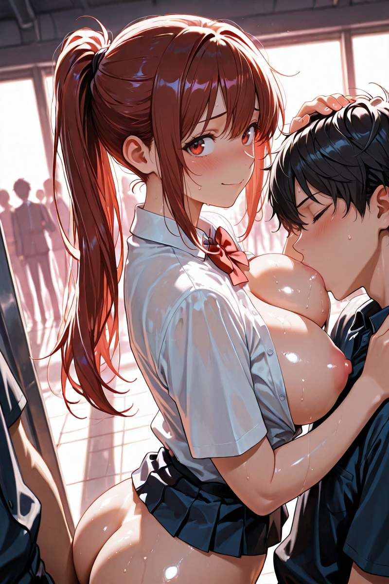 【厳選500枚】巨乳Jカップ女子校生の誘惑 〜制服おっぱい丸出し公開奉仕〜 サンプル5ページ目