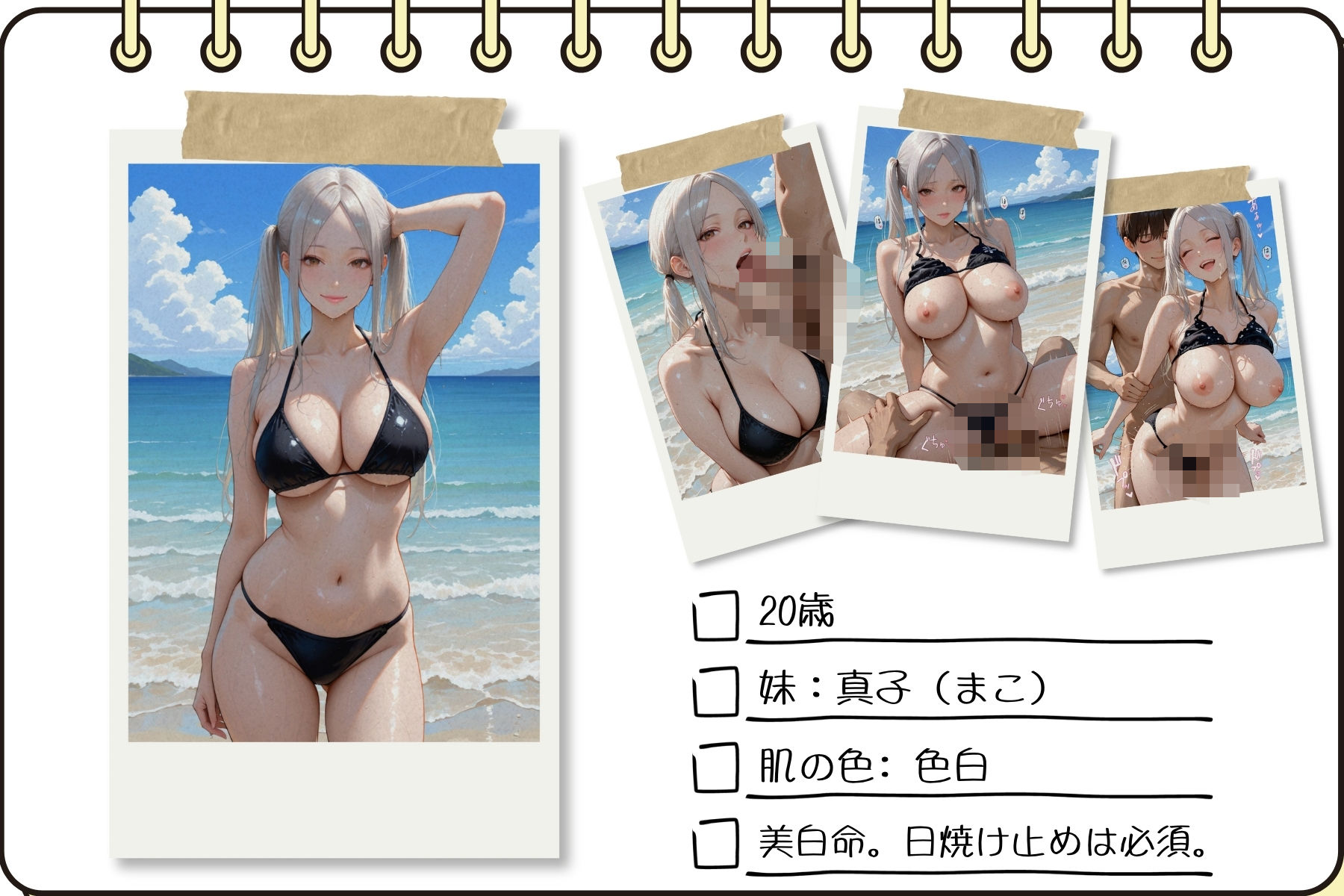 双子ビーチ〜白黒姉妹にビーチで中だしVol.2 サンプル4ページ目