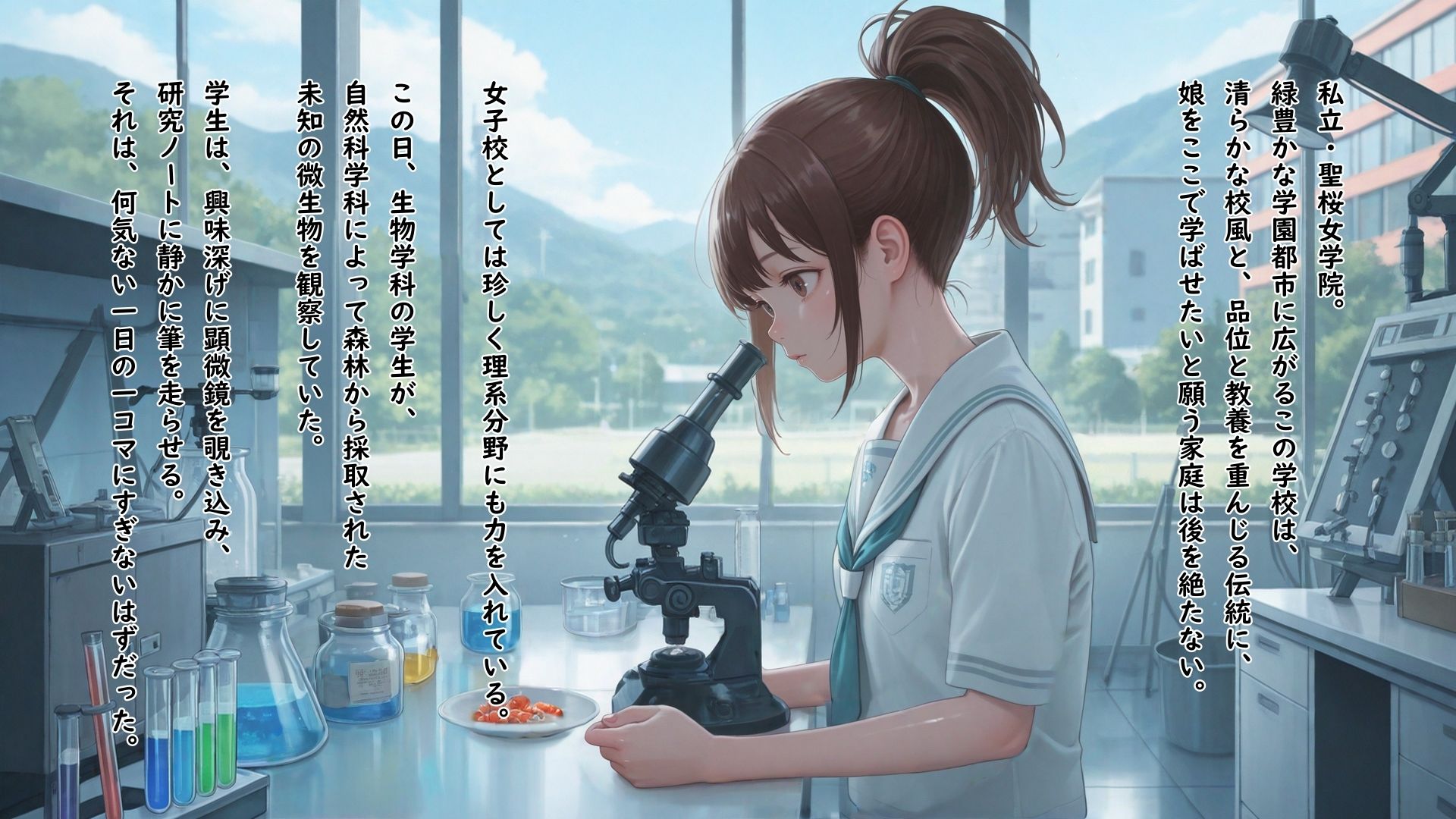 異形の生物に触手で拘束されたまま全身の性感帯を同時に嬲られて何回イってもやめてもらえない女の子 サンプル1ページ目