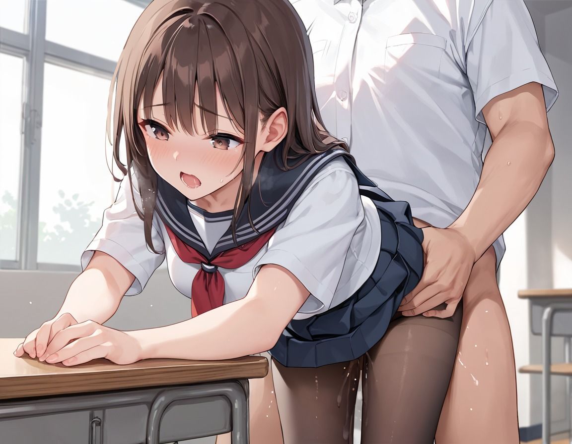 女子校生妹に黒タイツ履かせて中出し サンプル8ページ目