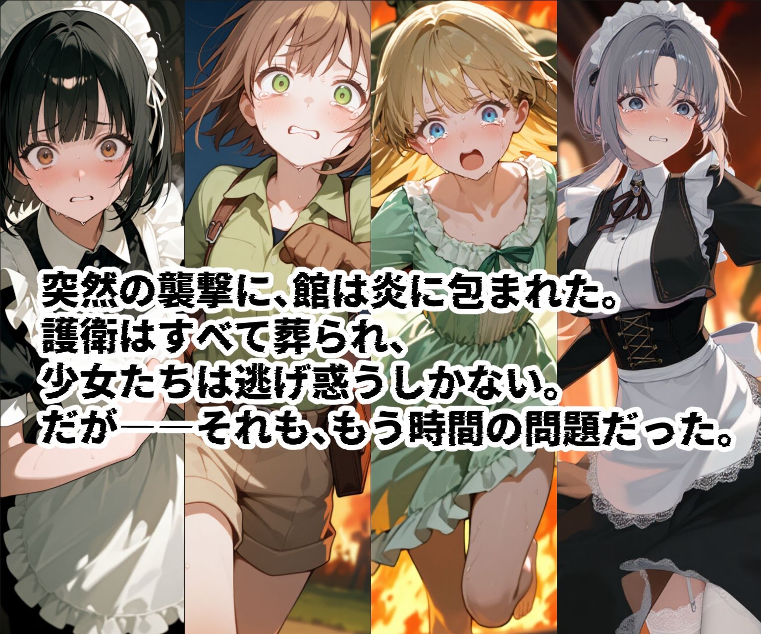 苗床捕獲-蹂躙- オークの襲来！蹂躙されて苗床となった館の少女たち サンプル2ページ目