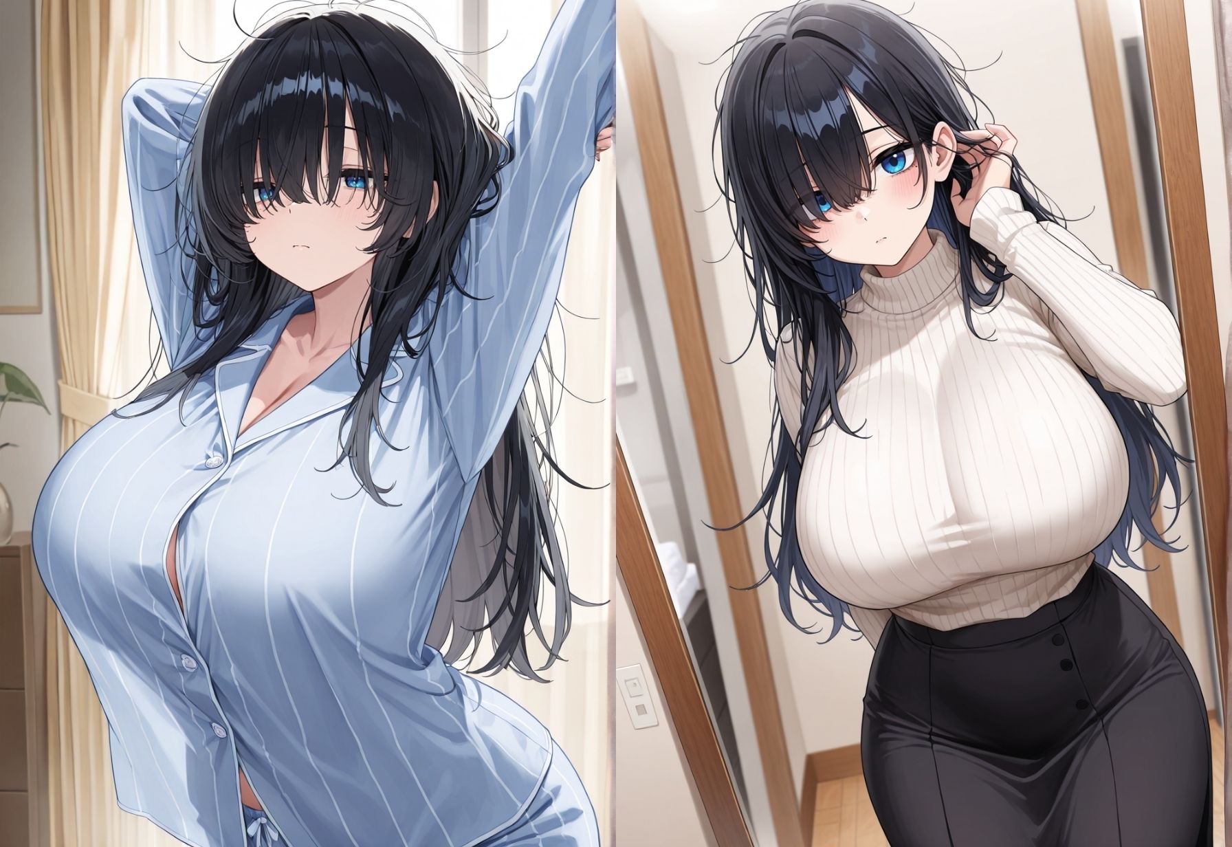 爆乳の彼女とデートする ーそして夜は… サンプル2ページ目