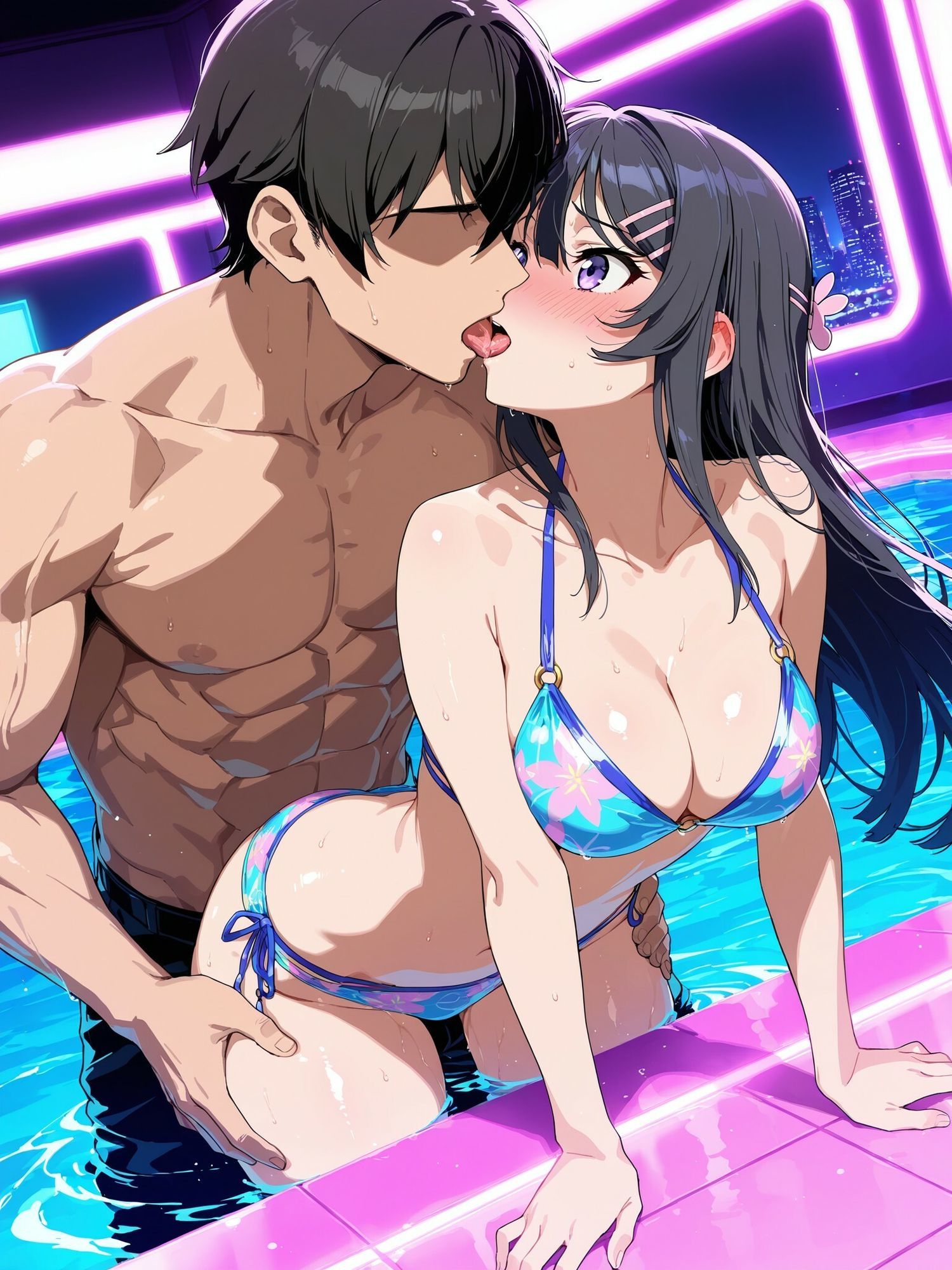 麻〇さんの災難〜ナイトプールのナンパ男編〜 サンプル2ページ目