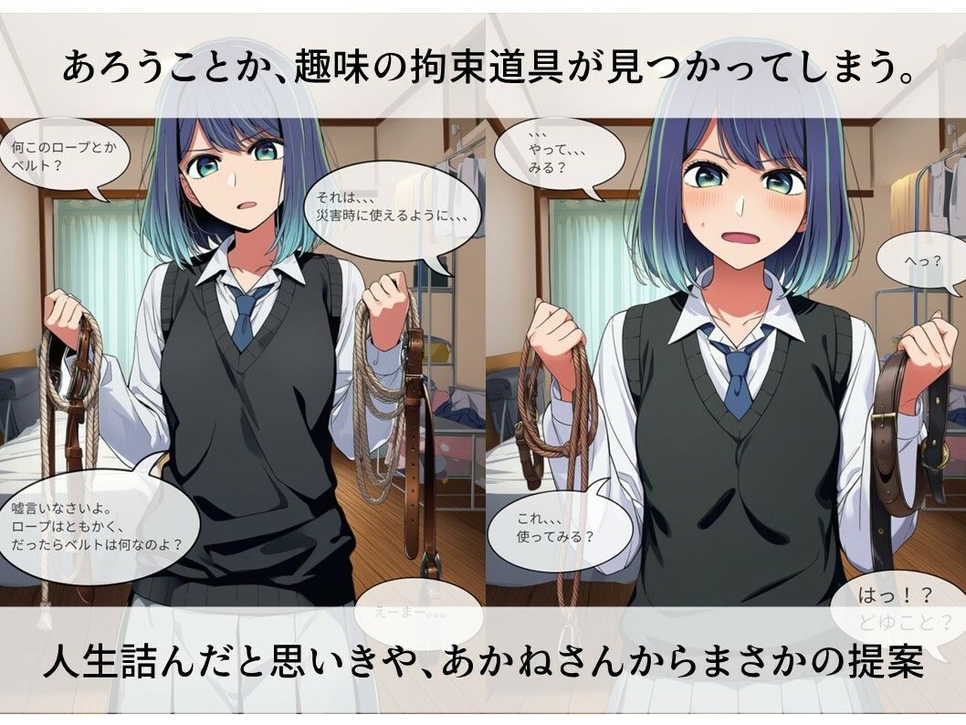 緊縛イラストStory〜幼馴染のあかねさん サンプル2ページ目