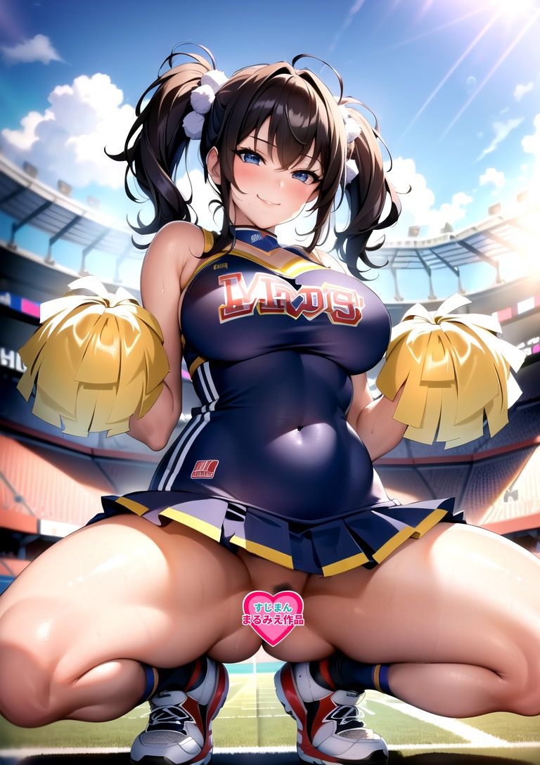 【陰毛ありVer】ノーパンチアリーダーのすじまん！ サンプル1ページ目