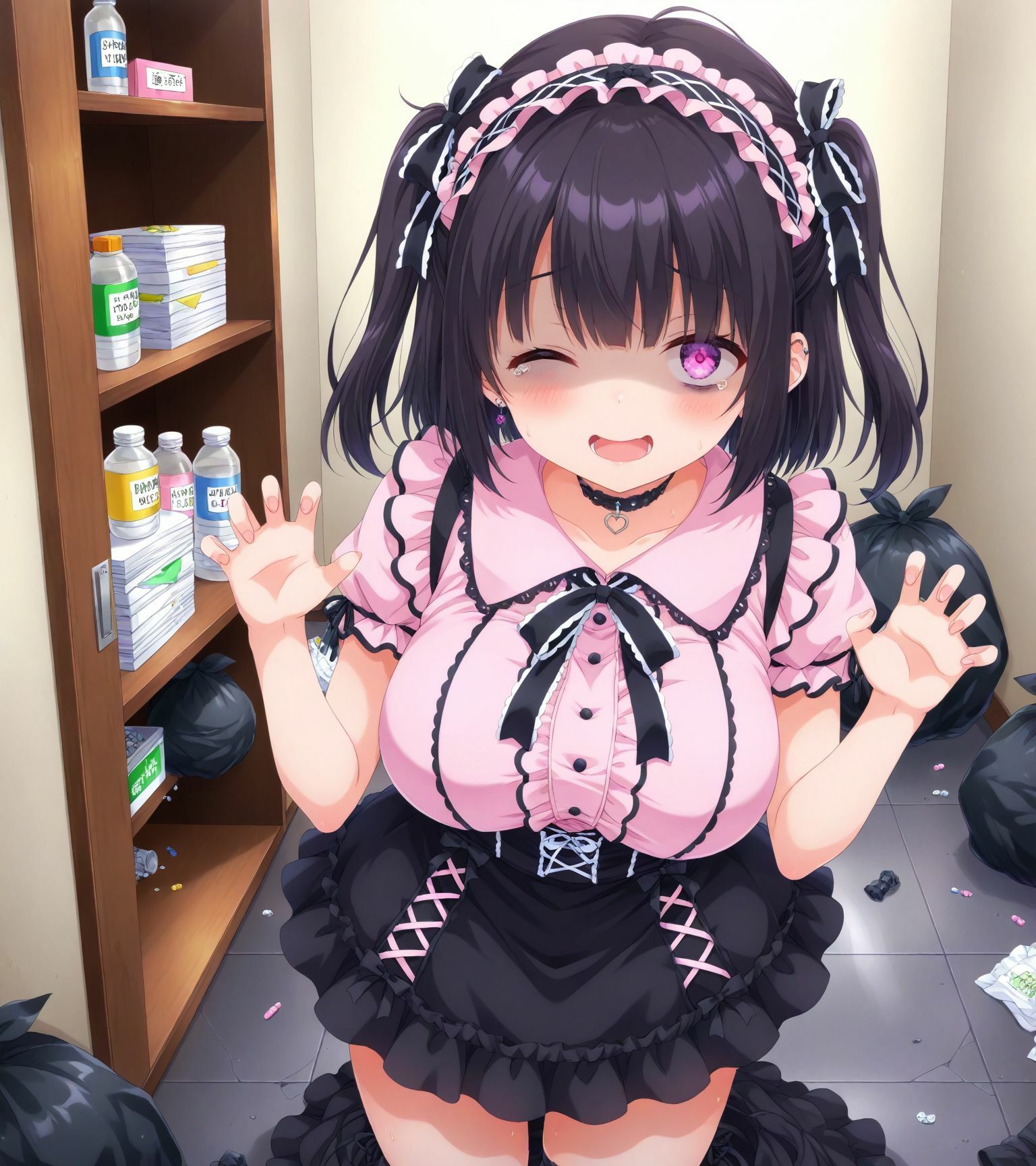 ミテクレのいいメンヘラちゃんの自宅に行ったら汚部屋の住人だった！！ゴミ部屋セックス サンプル4ページ目