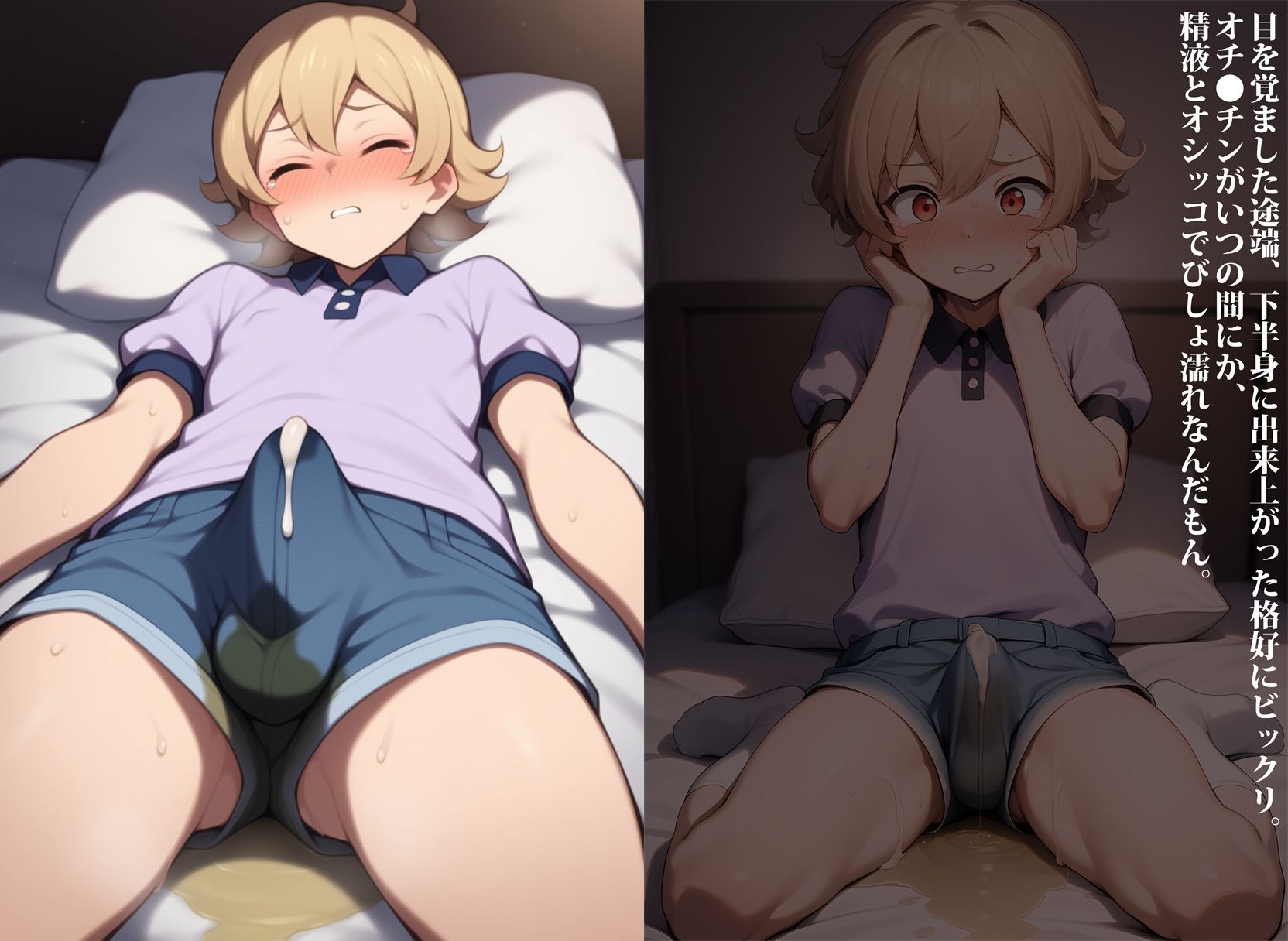 オネショ夢精がきっかけで男の娘デビューしちゃいました サンプル2ページ目