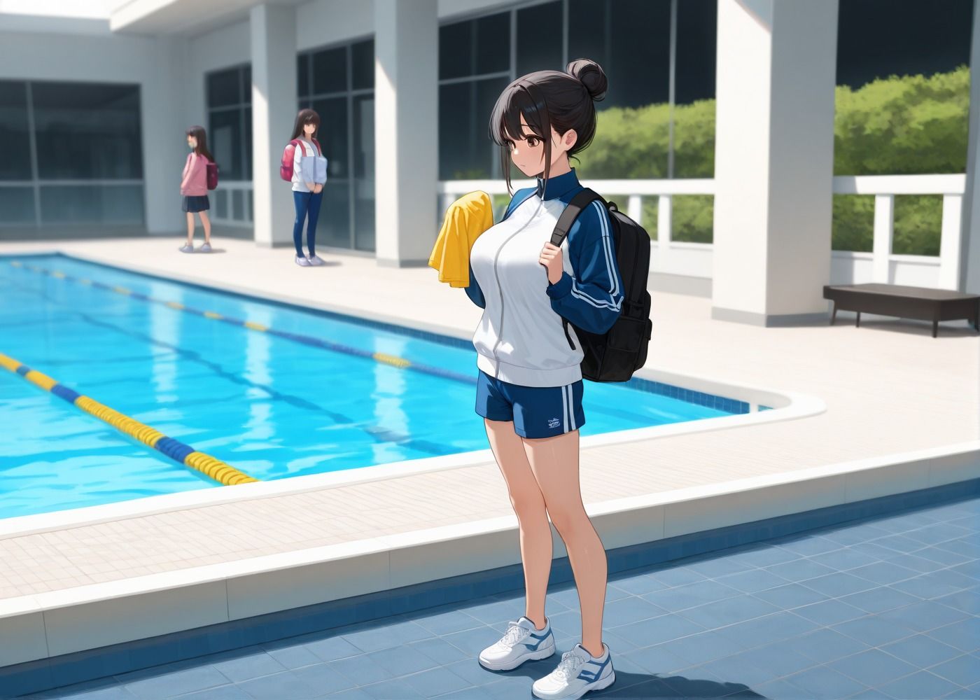 夏休みのプールサイドでハメハメする水泳部女子 サンプル1ページ目