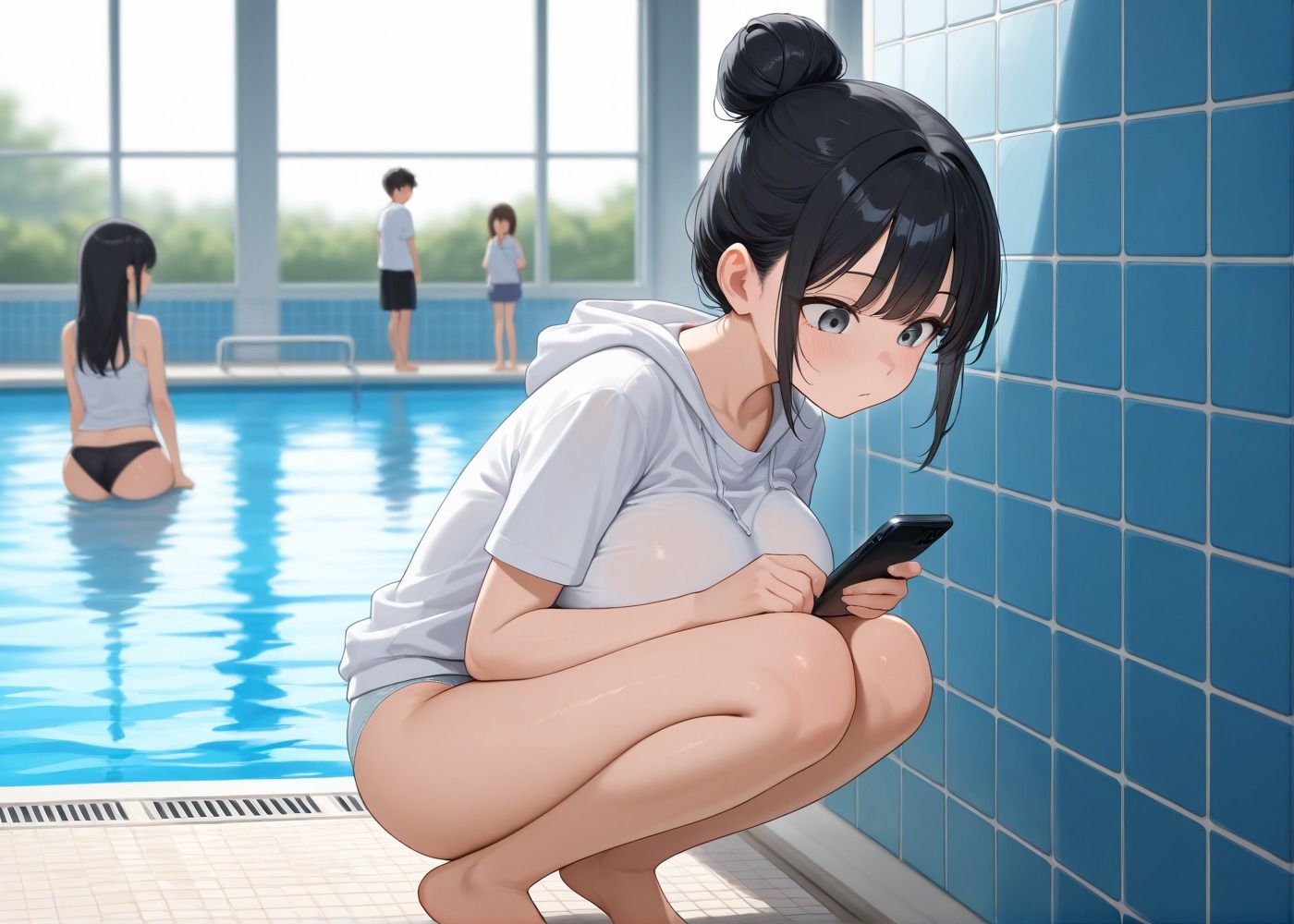 夏休みのプールサイドでハメハメする水泳部女子 サンプル3ページ目