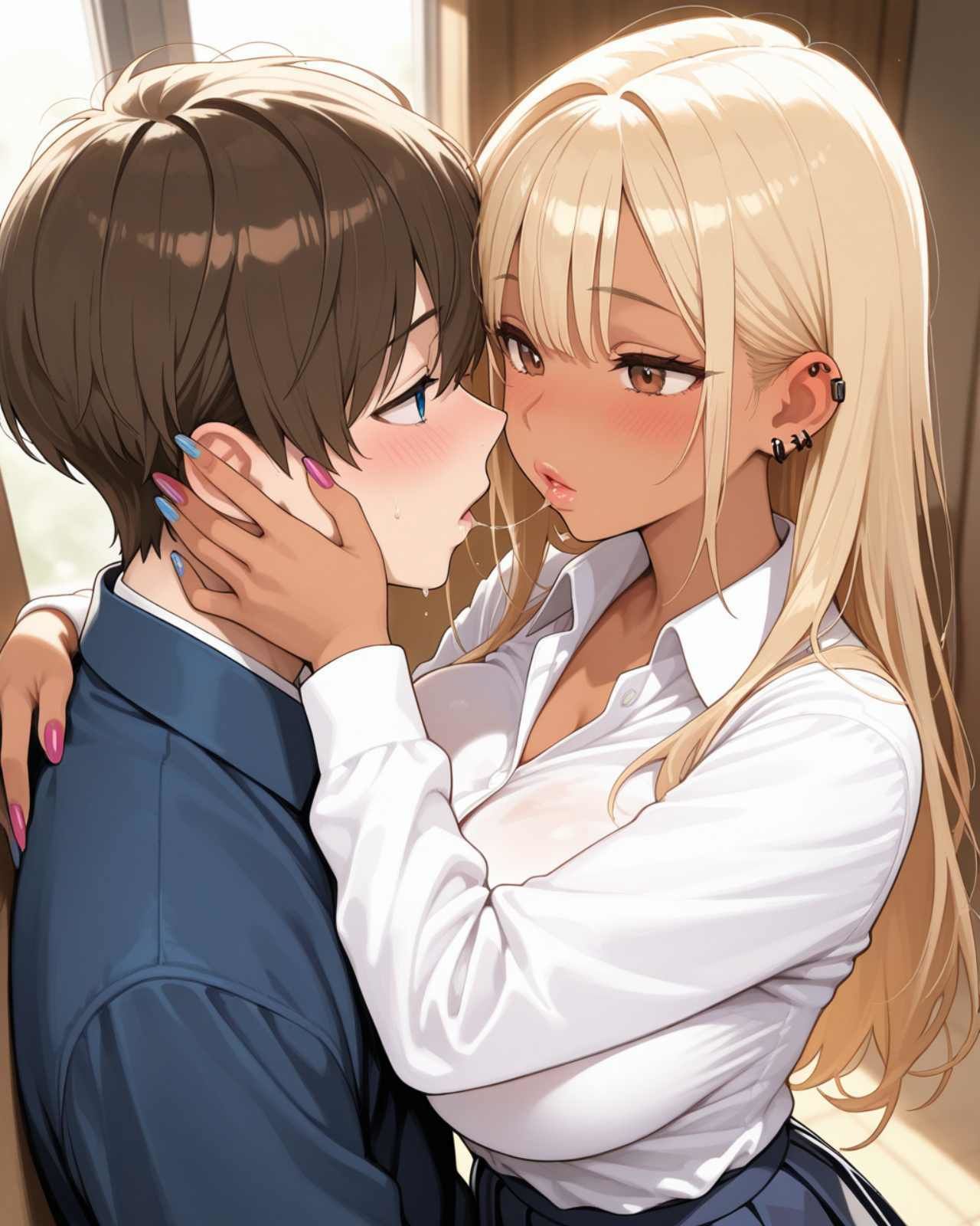白×黒ギャル  クラスの一軍エロギャルがセフレに！  ビッチな彼女と生ハメ学園性活 サンプル2ページ目