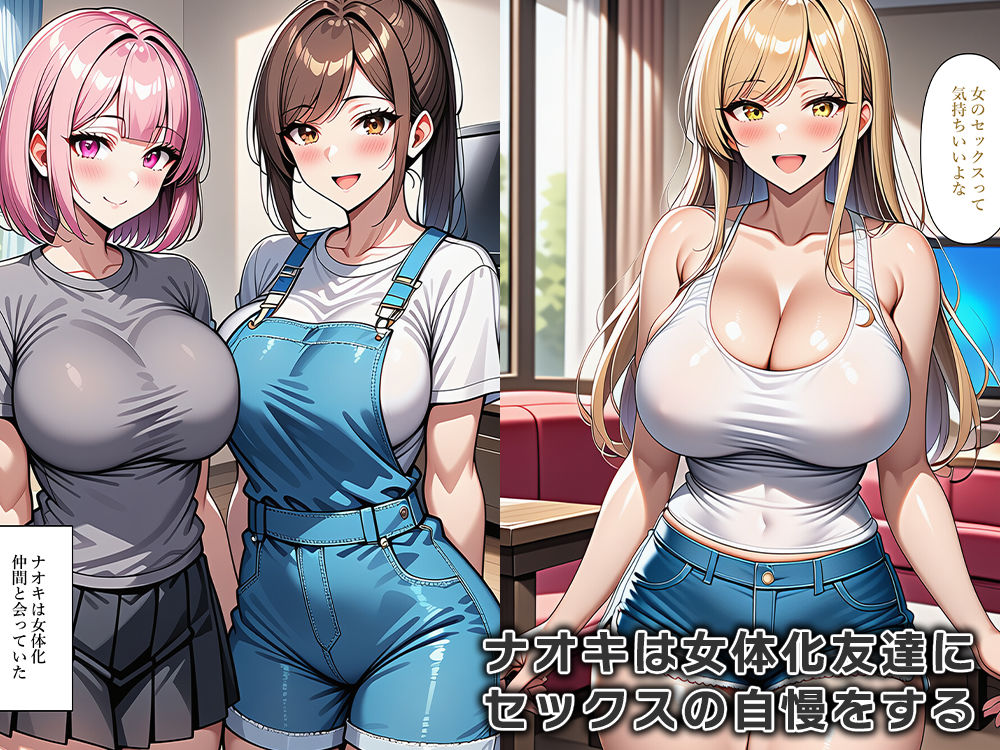 女体化ギャル達は僕の家に入り浸りセックスを求めてくる サンプル6ページ目