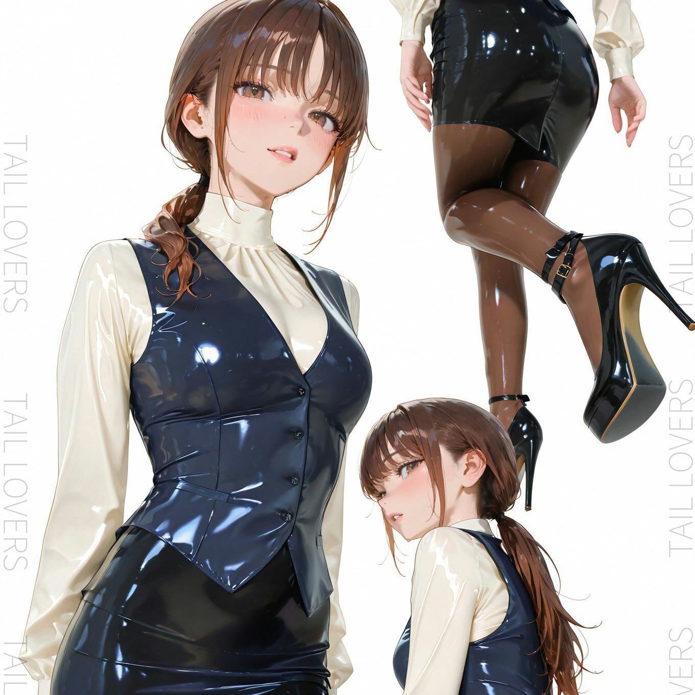 ラテックスオフィス部の女の子 サンプル1ページ目