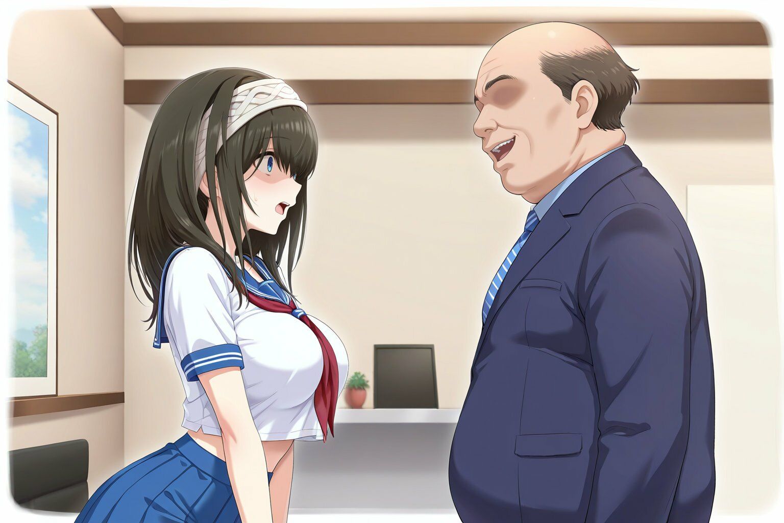 鷺●文香 セーラー服でキモおじ接待 サンプル2ページ目