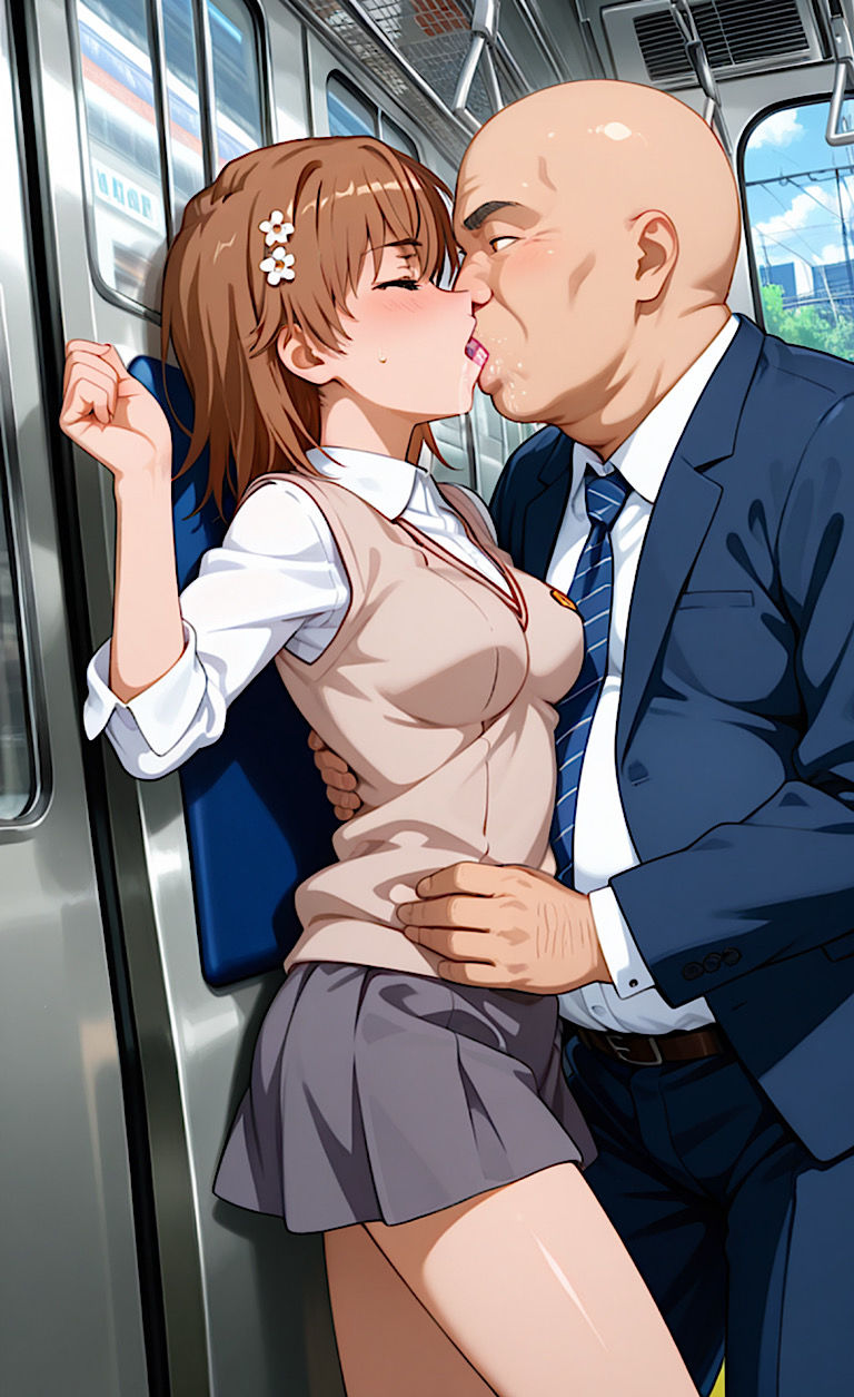 500枚【とある御◯の痴●電車】ヴァージンキラー    屈辱！あのレベル5の処女がついに痴●オヤジ達によって破られる！ サンプル3ページ目