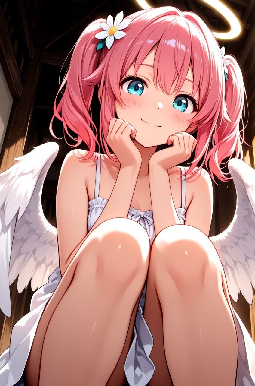 拾った天使にエッチなこと教えたらドハマりしちゃっていつまでも天界に帰れるのに帰らないお話 サンプル1ページ目