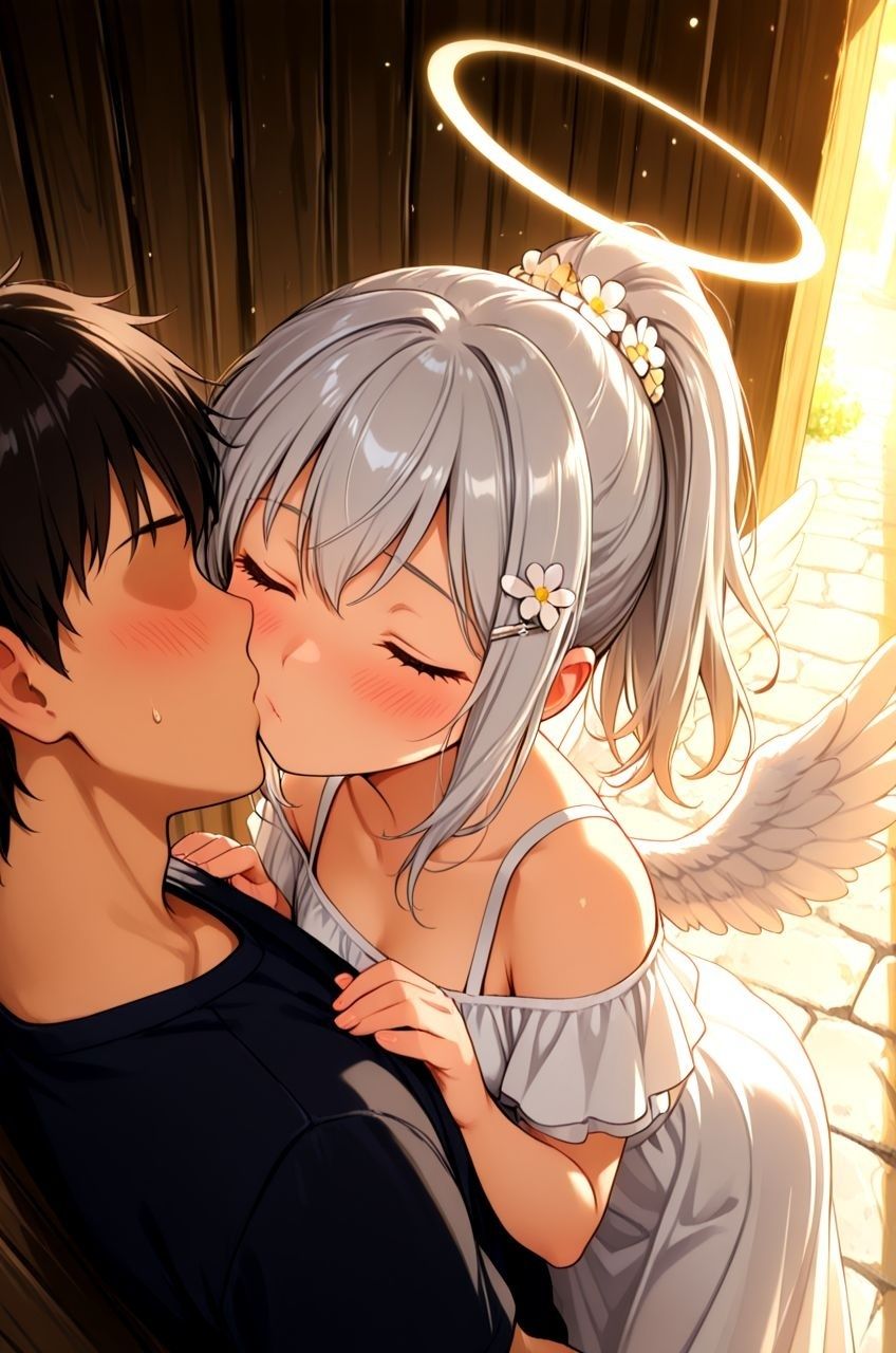 拾った天使にエッチなこと教えたらドハマりしちゃっていつまでも天界に帰れるのに帰らないお話 サンプル2ページ目