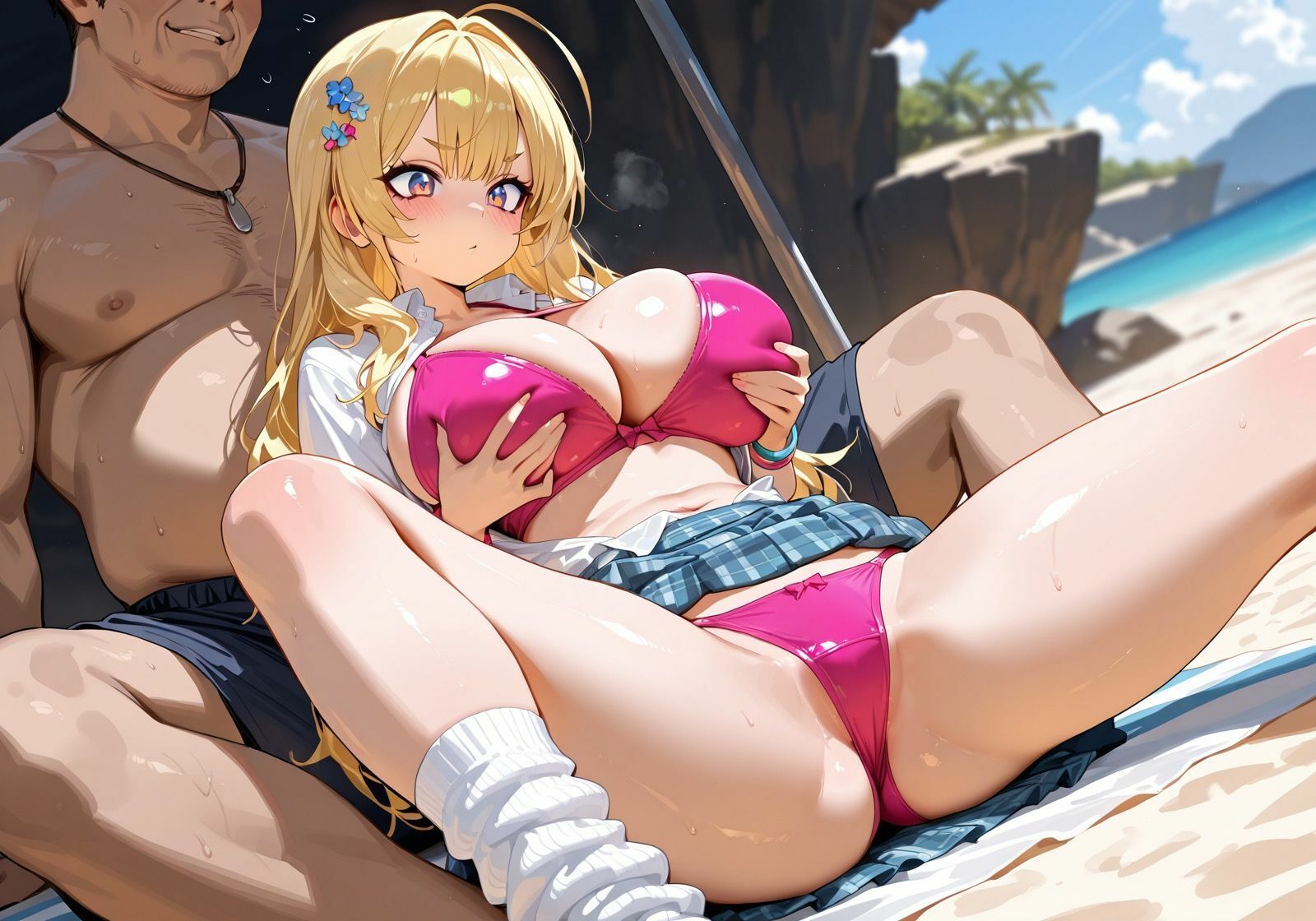 水着を仕込んだ挿入準備万全ギャル  制服ギャル×水着×誘惑 サンプル1ページ目