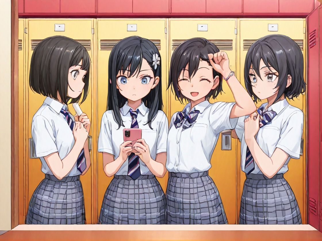 淫乱JKたちの校内乱交 サンプル2ページ目