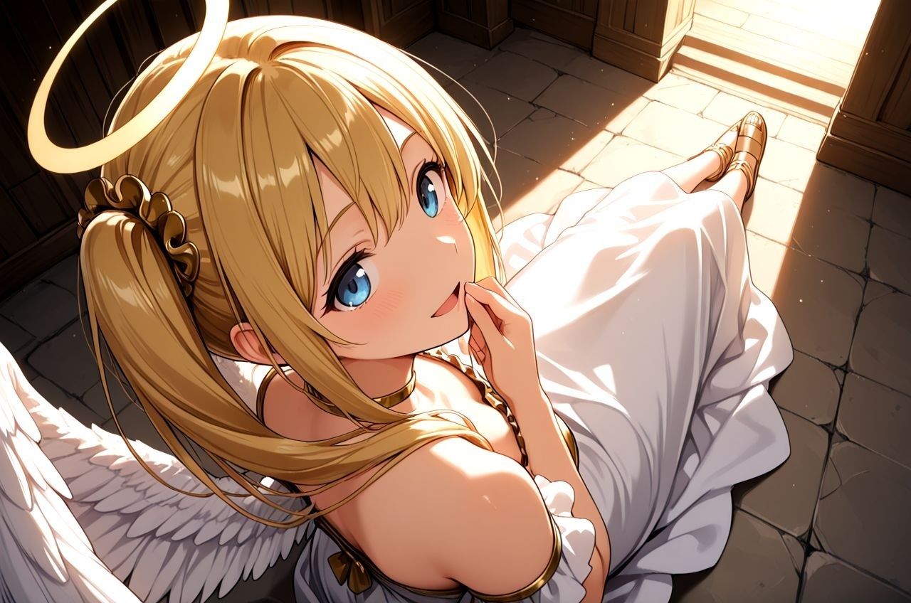 拾った美少女天使にエッチなこと教えたらドハマりしちゃっていつまでも天界に帰れるのに帰らないお話2 サンプル1ページ目